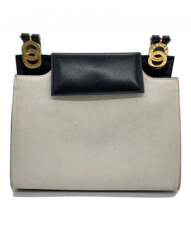 本日発送CÉLINE ショルダーバッグ ホワイト/ブラック 中古・古着通販】CELINE (セリーヌ) ショルダーバッグ ホワイト