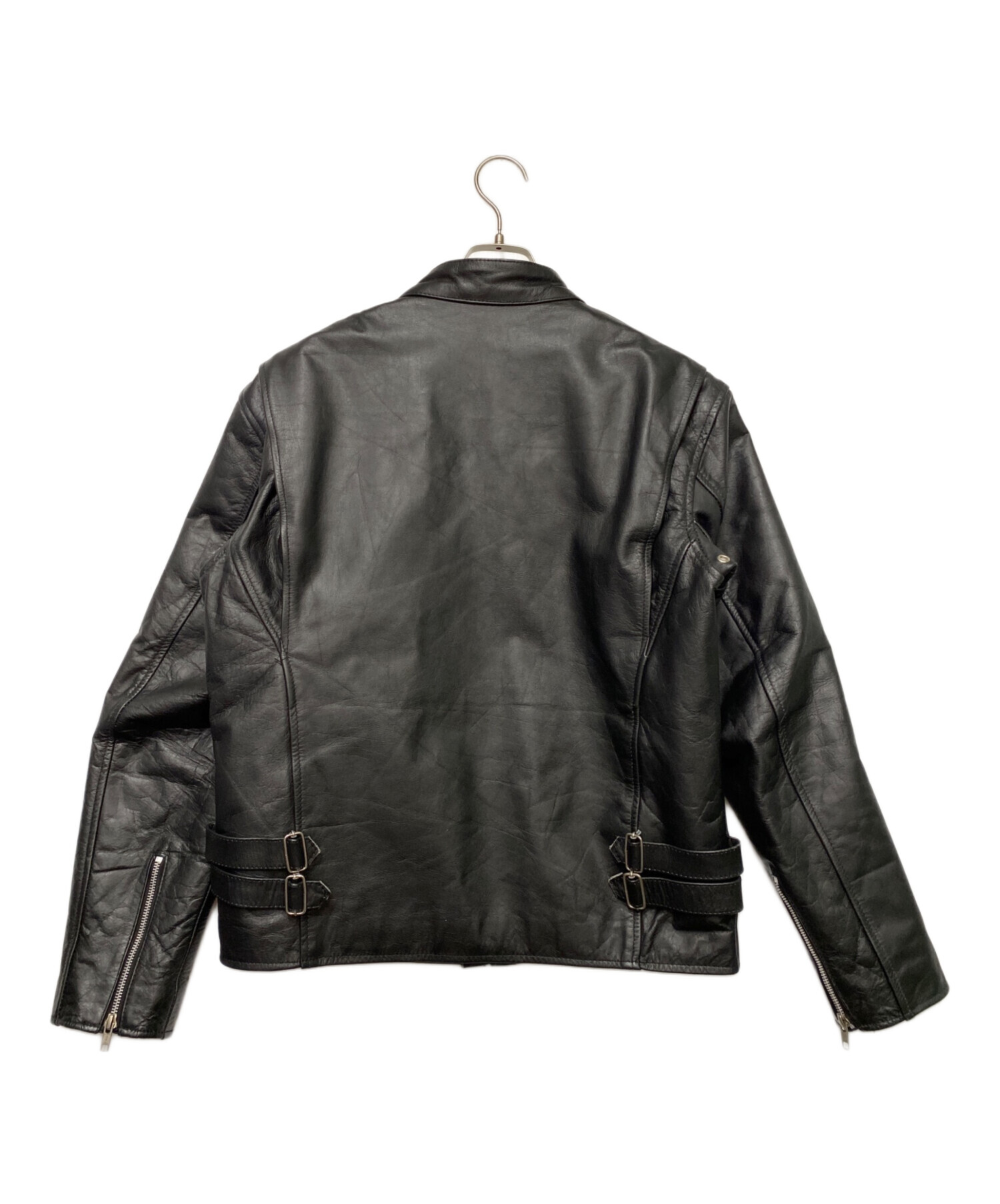 HORN WORKS 黒 レザージャケット 3L 中古・古着通販】HORN WORKS (ホーンワークス) レザーライダース