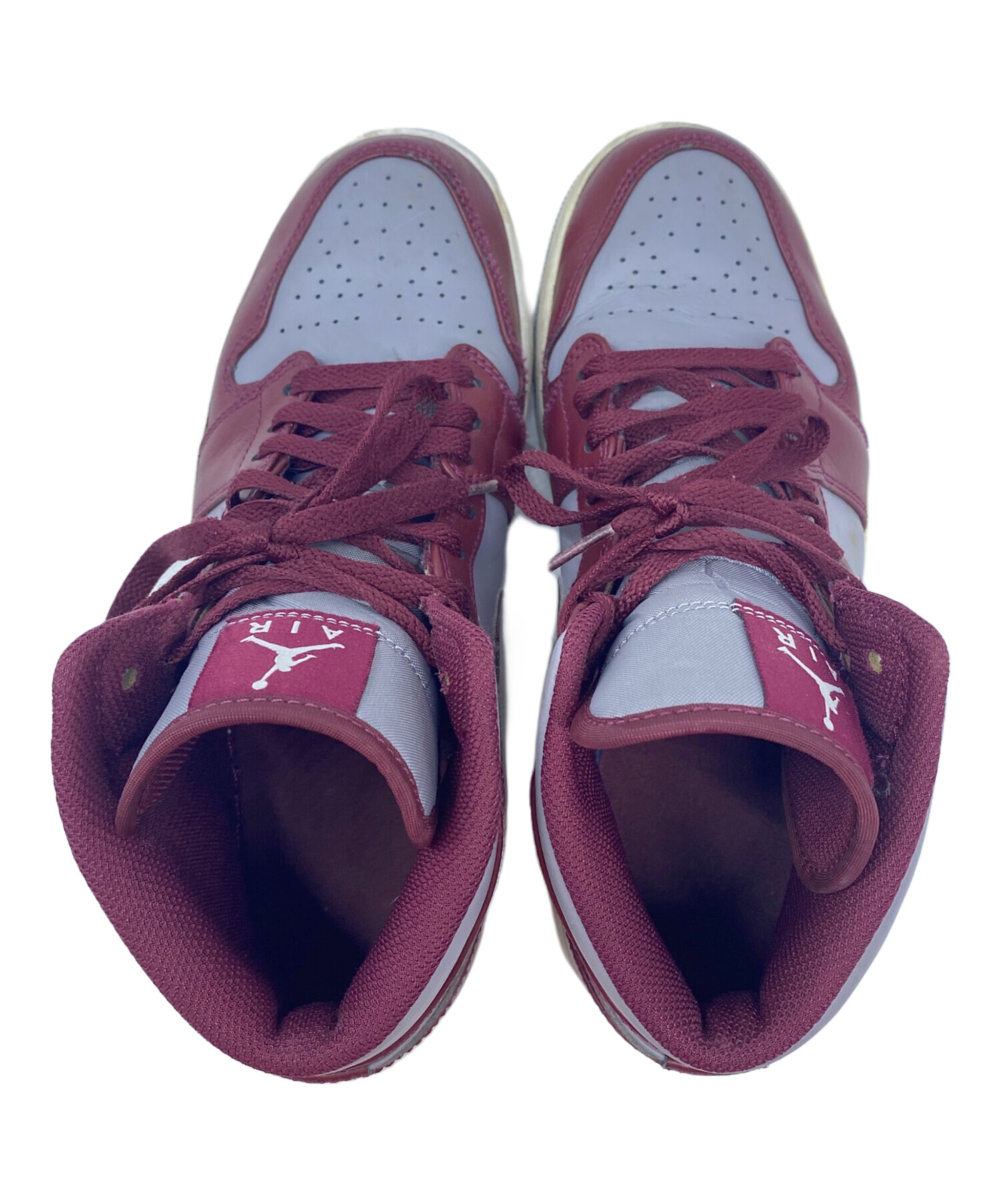 中古・古着通販】NIKE (ナイキ) ハイカットスニーカー グレー×レッド 