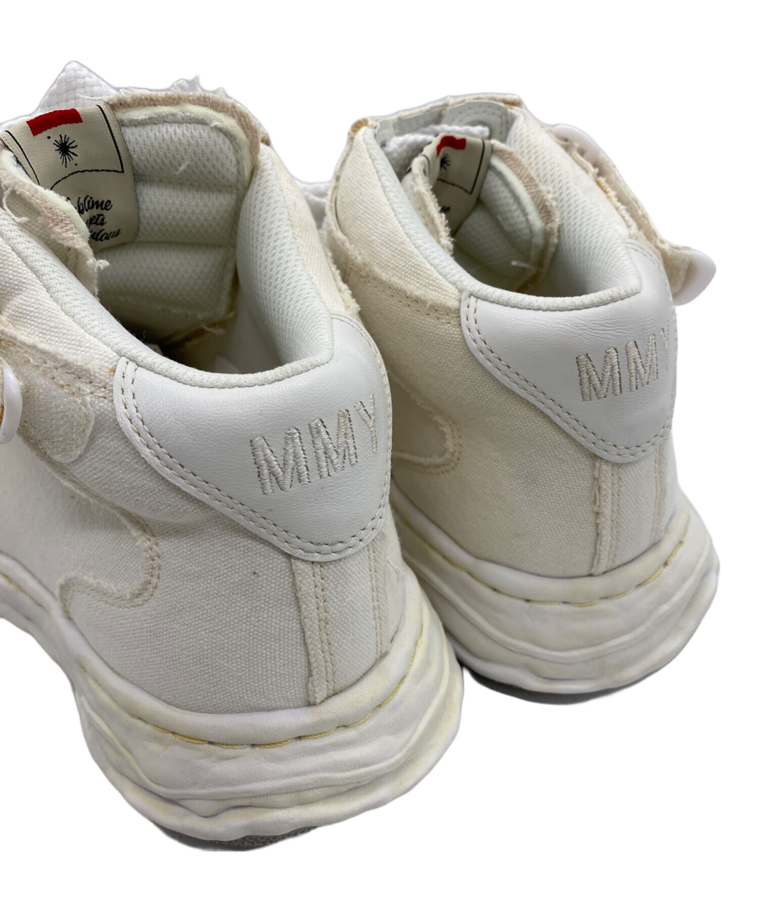 ミハラヤスヒロ　スニーカー　ダメージ加工　43 ハイカット　ホワイト ミハラヤスヒロ スニーカー ダメージ加工 43 ハイカット ホワイト