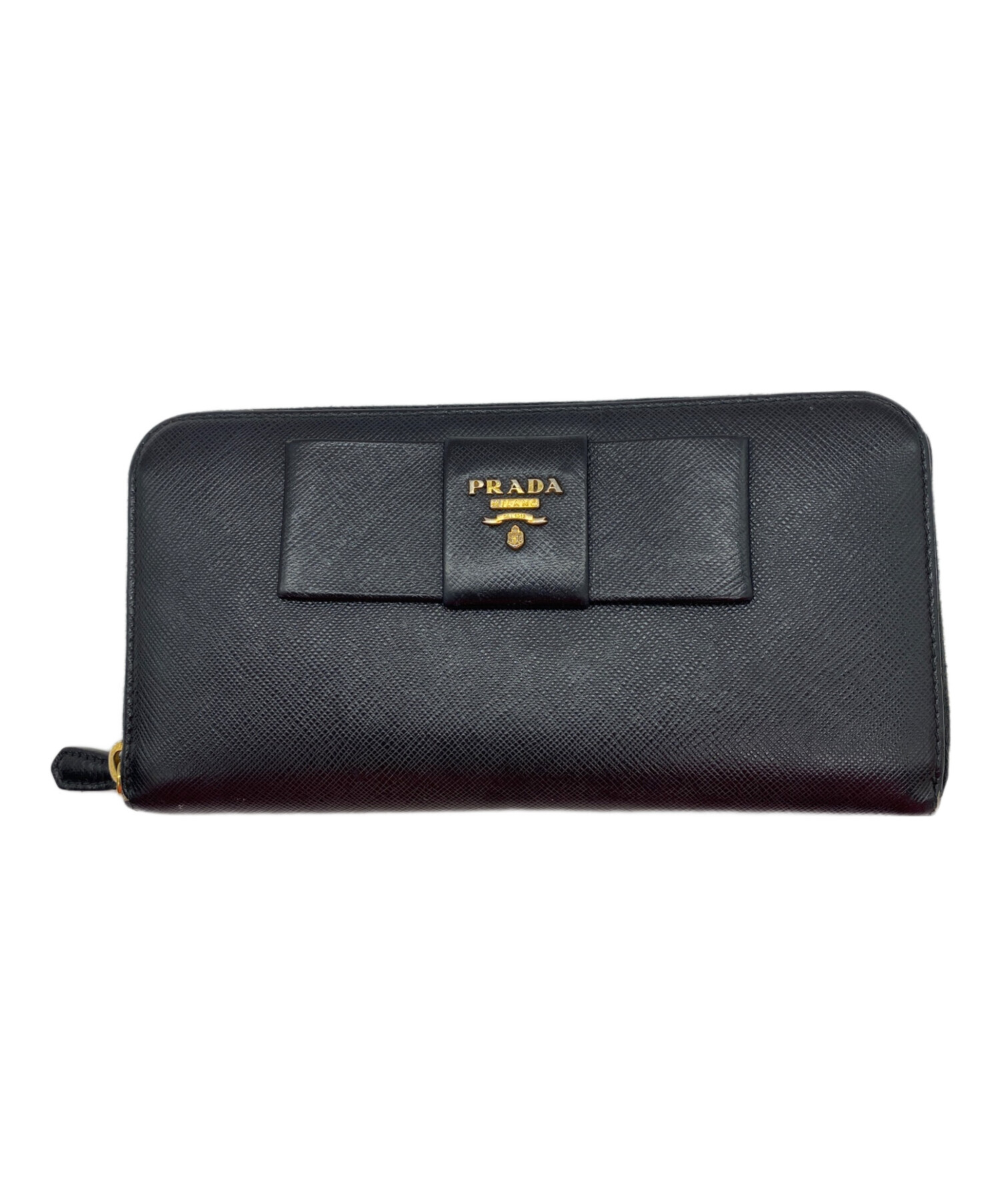 中古・古着通販】PRADA (プラダ) ラウンドファスナー長財布 ブラック