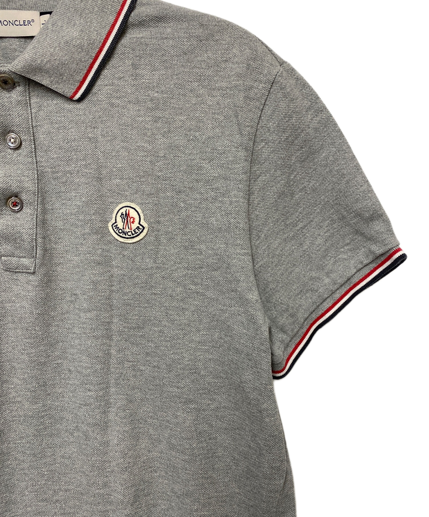 中古・古着通販】MONCLER (モンクレール) 半袖ポロシャツ グレー