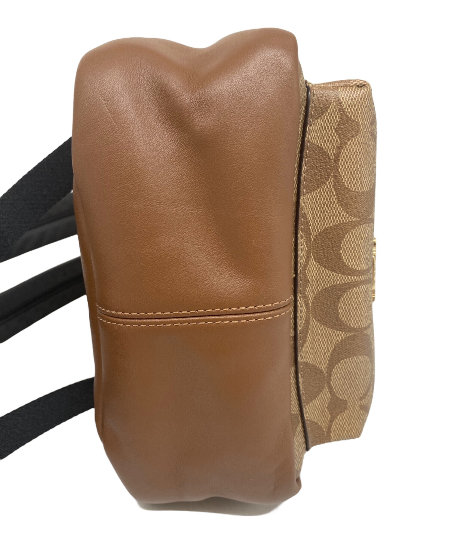 中古・古着通販】COACH (コーチ) ミニリュック ブラウン×ベージュ 