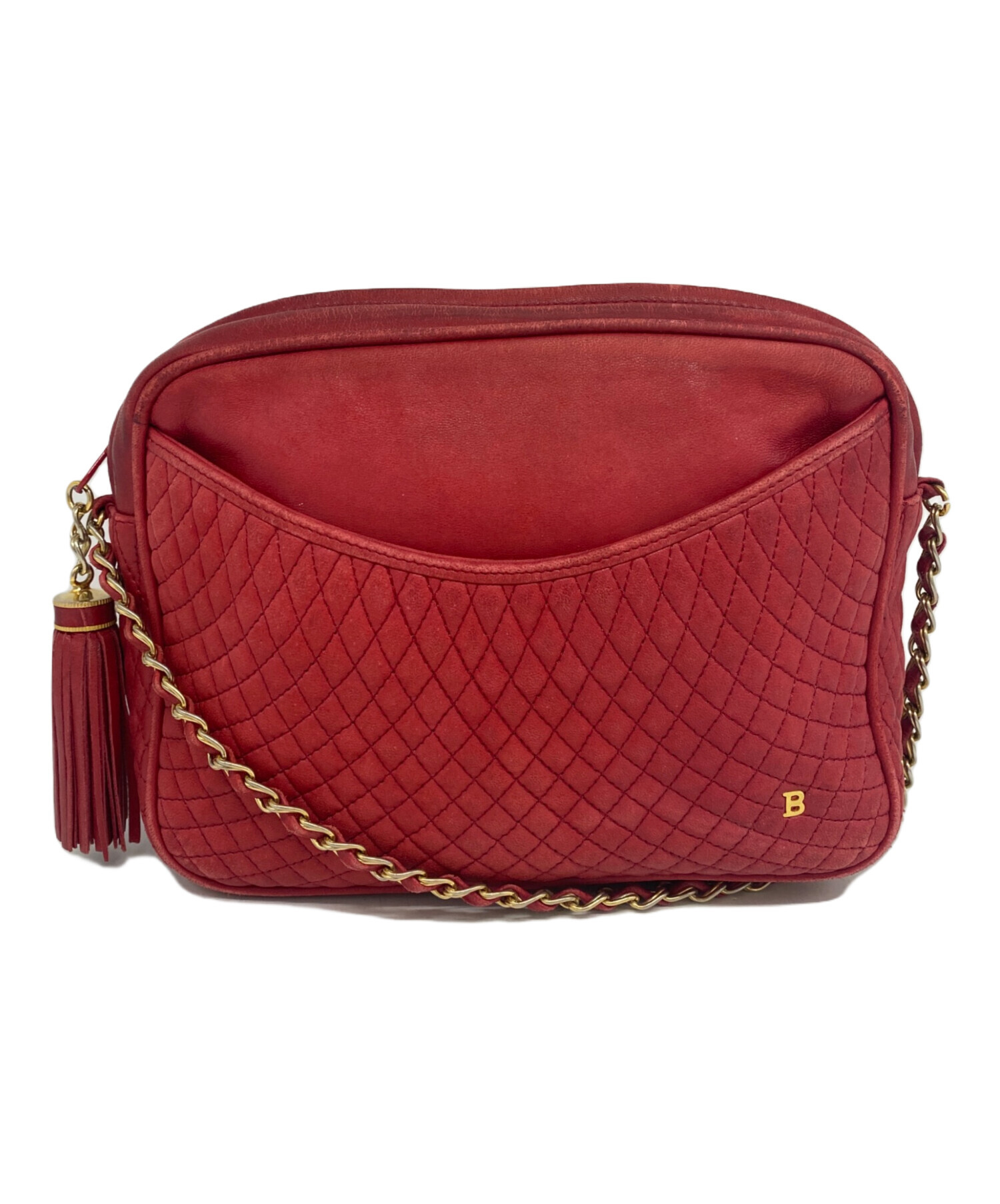 中古・古着通販】BALLY (バリー) チェーンショルダーバッグ レッド 