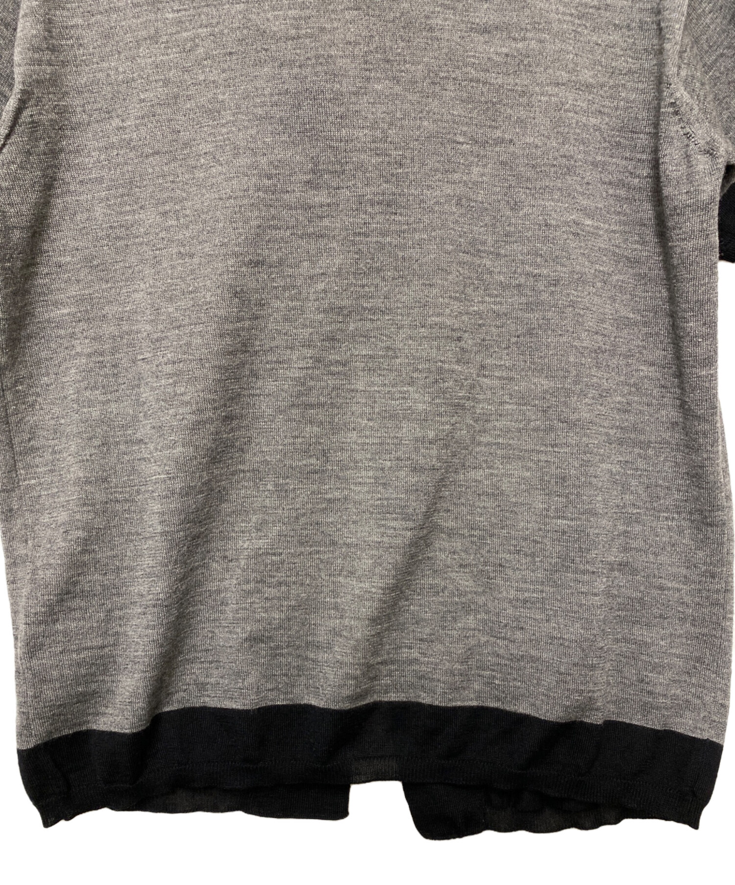 中古・古着通販】PRADA (プラダ) 半袖ニット グレー×ブラック サイズ