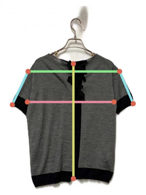 中古・古着通販】PRADA (プラダ) 半袖ニット グレー×ブラック サイズ