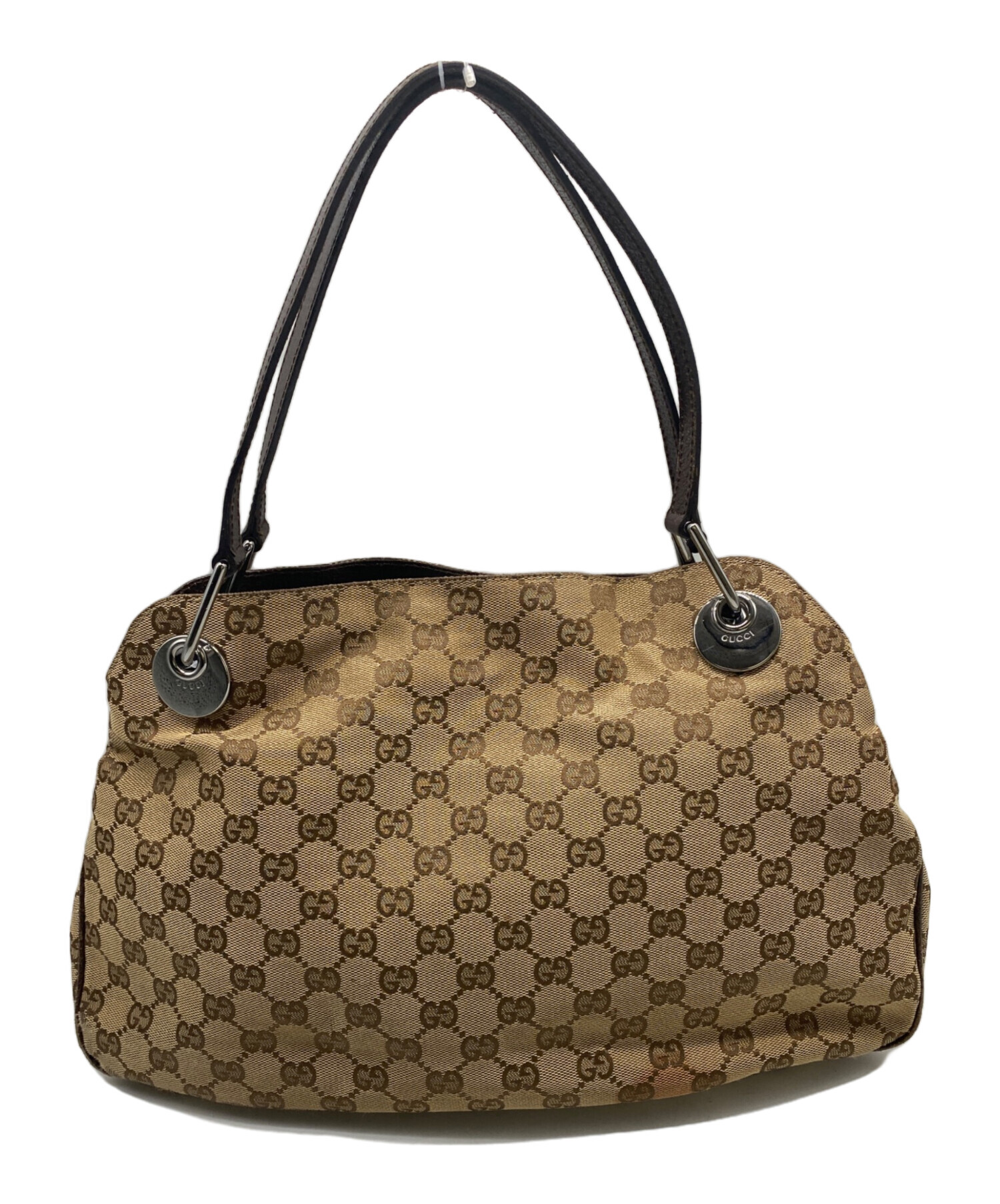 GUCCI レザー ハンドバッグ ブラウン 中古・古着通販】GUCCI (グッチ) ハンドバッグ ブラウン｜ブランド