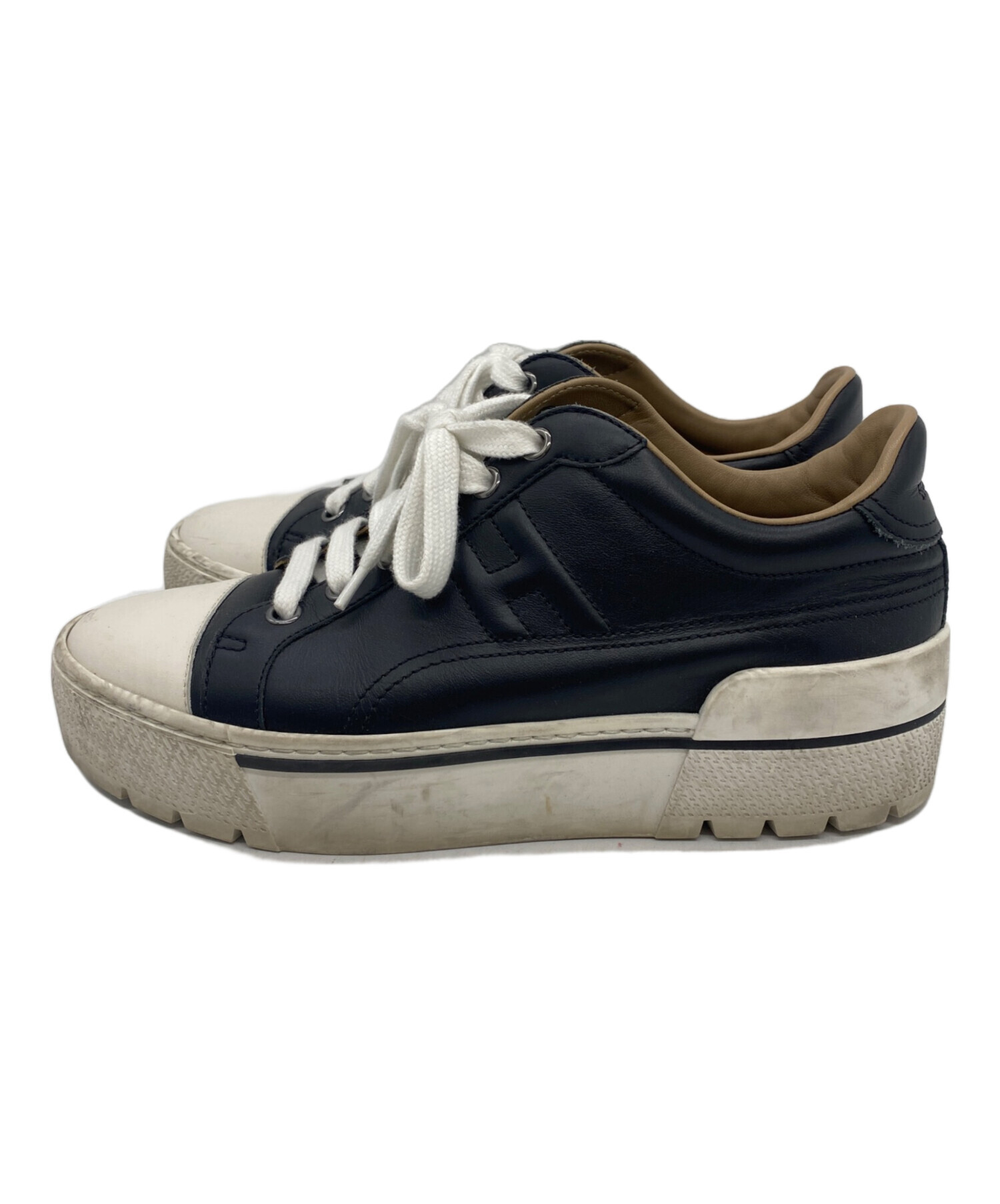 中古・古着通販】HERMES (エルメス) スニーカー ブラック×ホワイト