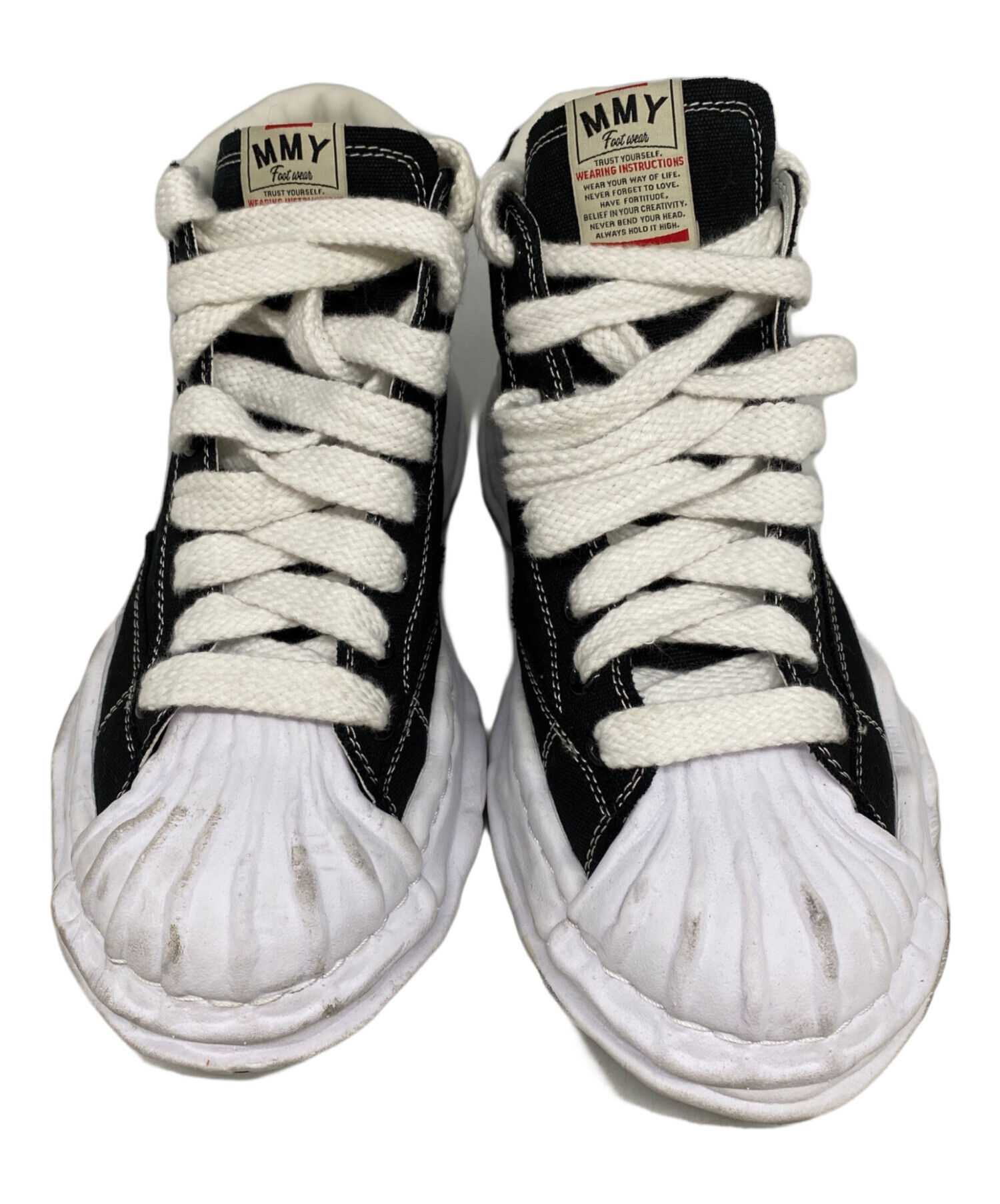 【MIHARA YASUHIRO】 ブラック ハイカットスニーカー Maison MIHARA YASUHIRO メゾンミハラヤスヒロ PETERSON HIGH CANVAS