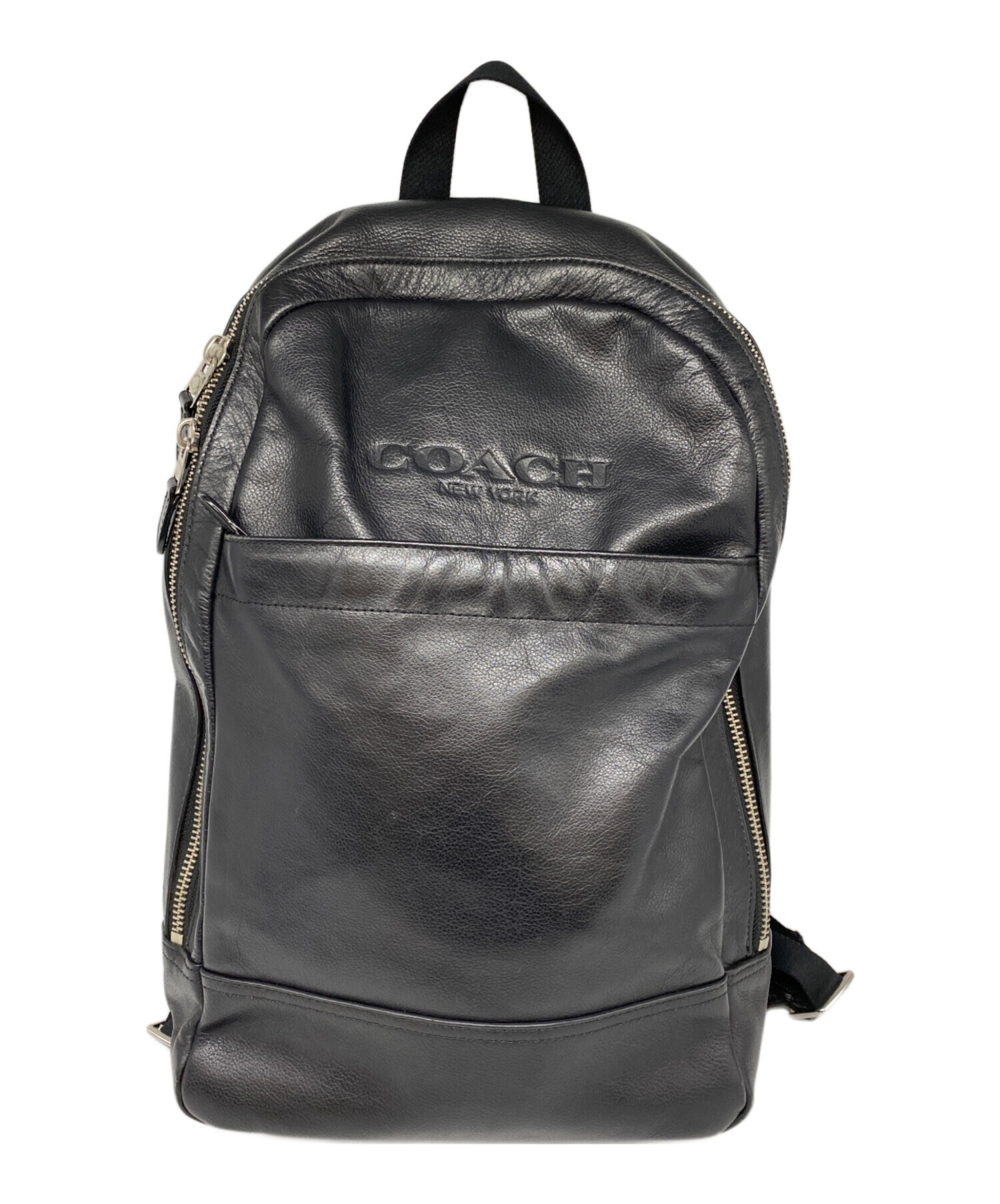 COACH コーチ リュック レザーブラック 中古・古着通販】COACH (コーチ) レザーリュック ブラック｜ブランド