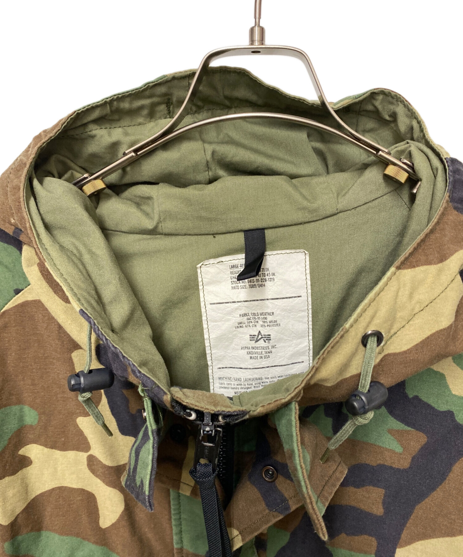 ALPHA INDUSTRIES ミリタリージャケット Lサイズ カーキ 中古・古着通販】ALPHA (アルファ) ミリタリージャケット カーキ