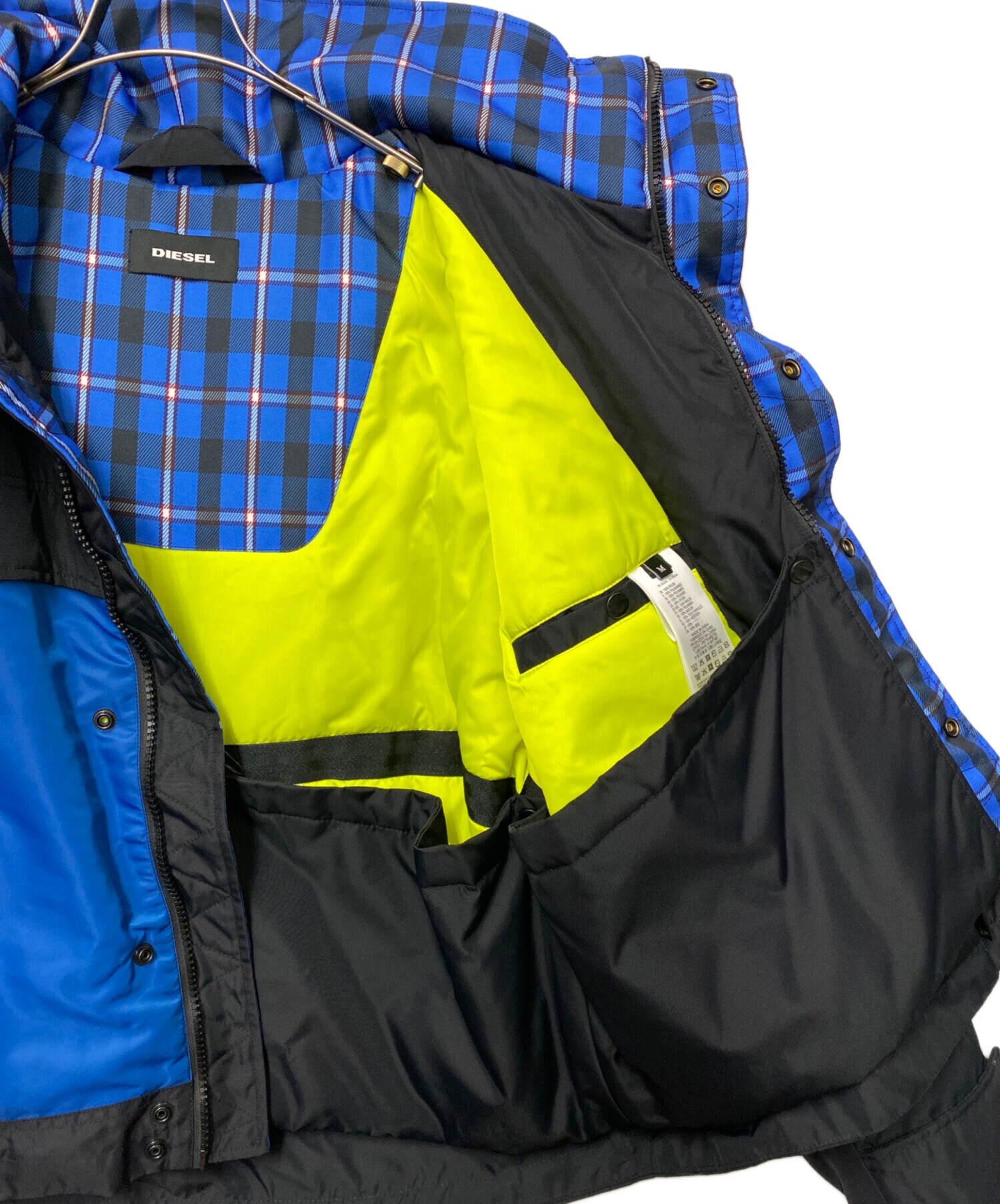 中古・古着通販】DIESEL (ディーゼル) フーテッドチェックブルゾン