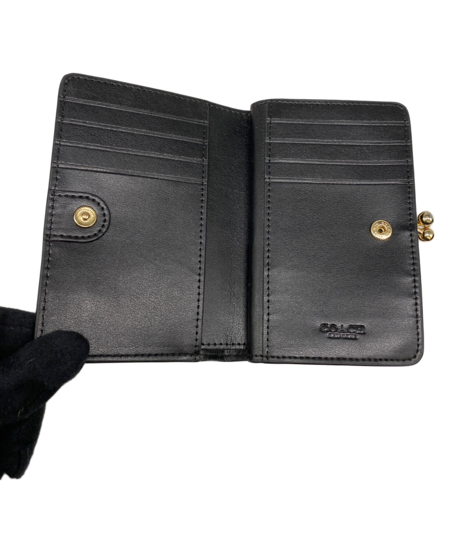 中古・古着通販】COACH (コーチ) がま口財布 ブラック｜ブランド・古着