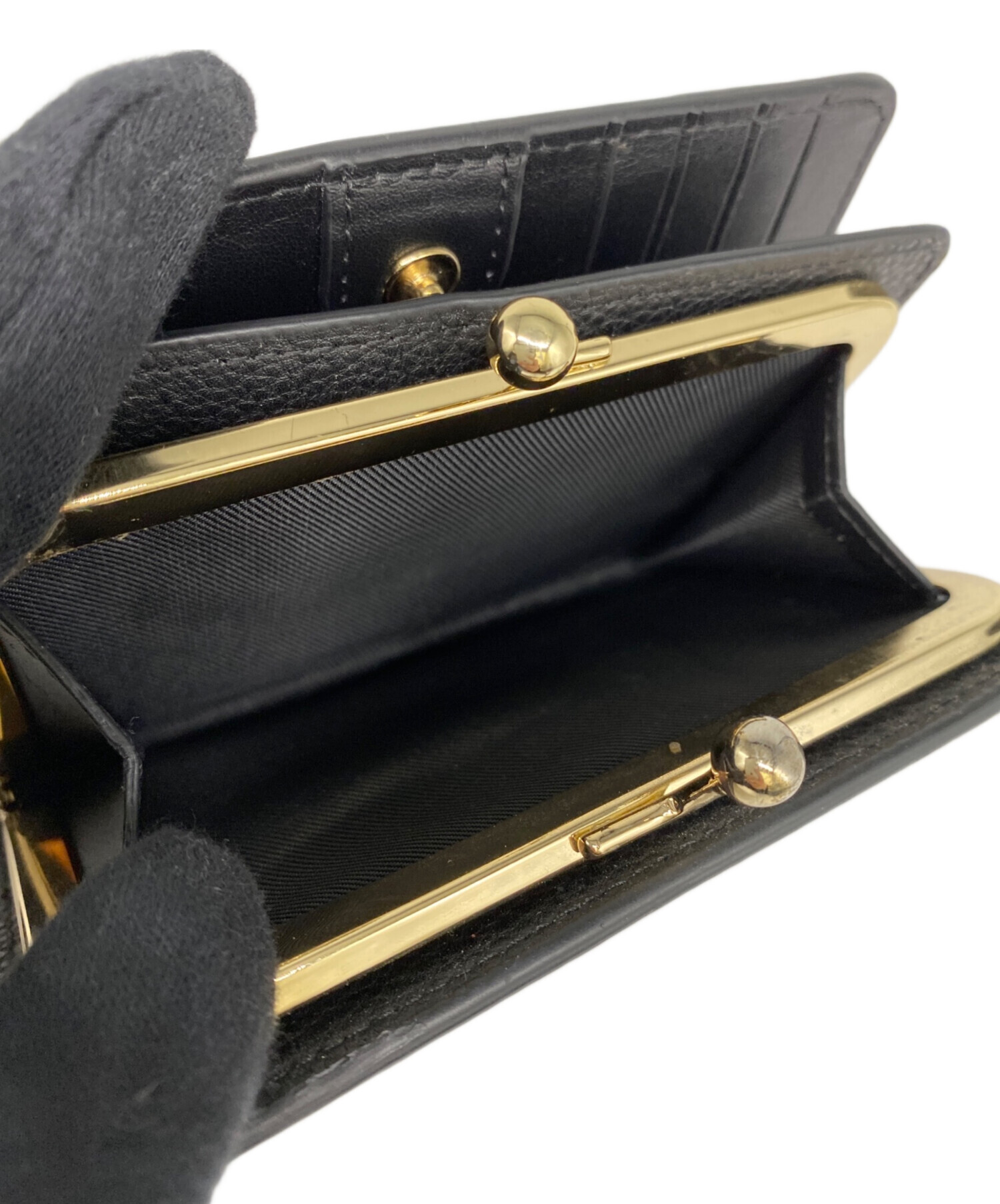 中古・古着通販】COACH (コーチ) がま口財布 ブラック｜ブランド・古着