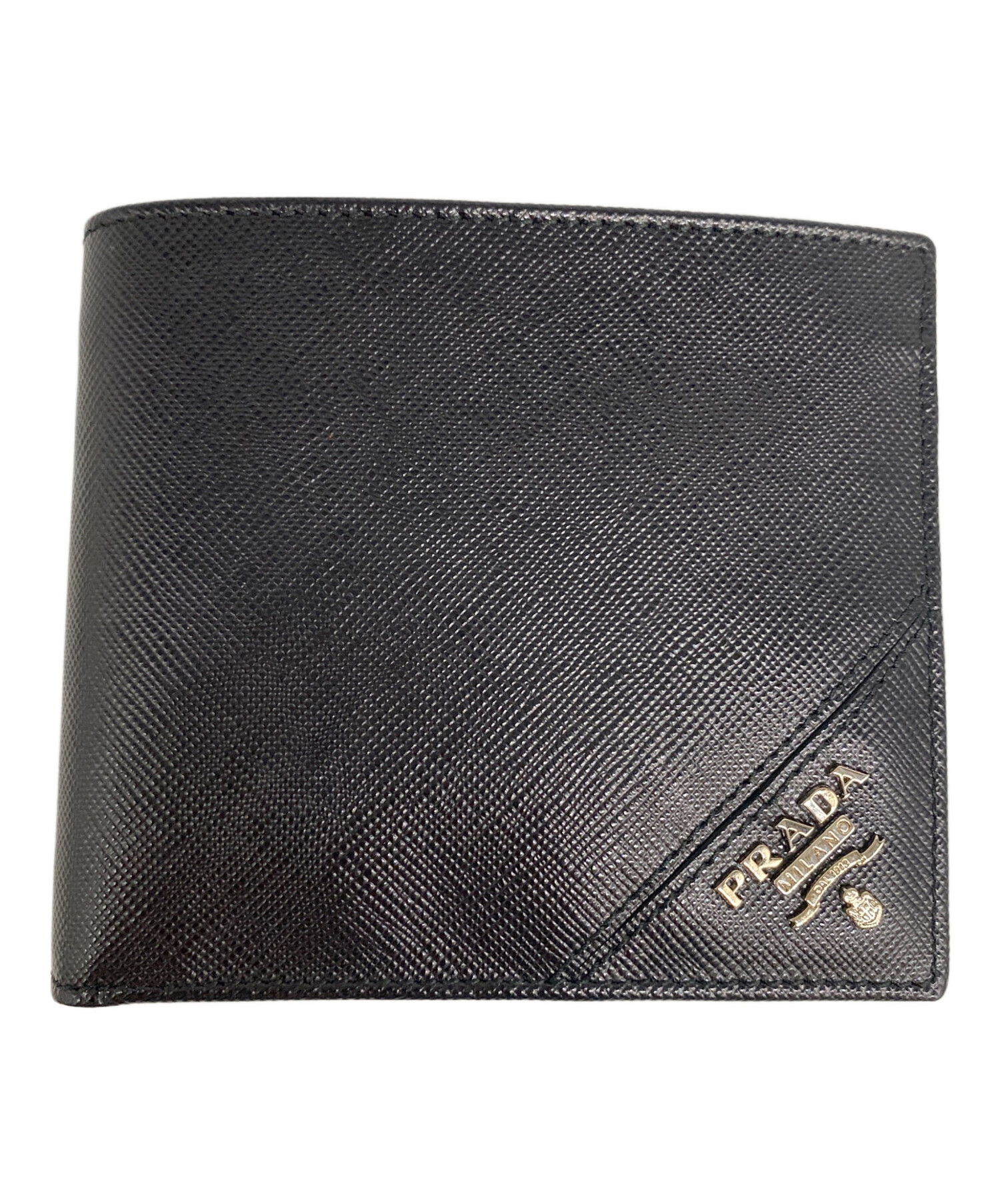 中古・古着通販】PRADA (プラダ) 2つ折り財布 ブラック｜ブランド