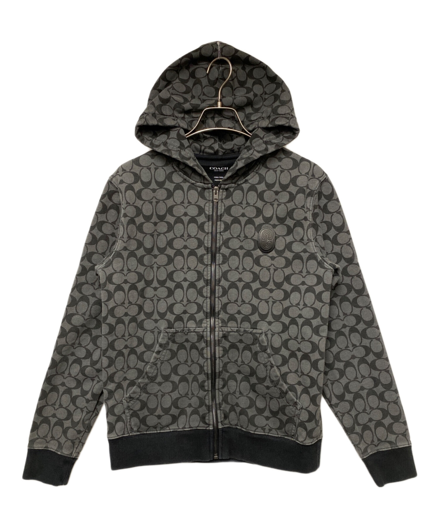 中古・古着通販】COACH (コーチ) ジップパーカー グレー×ブラック