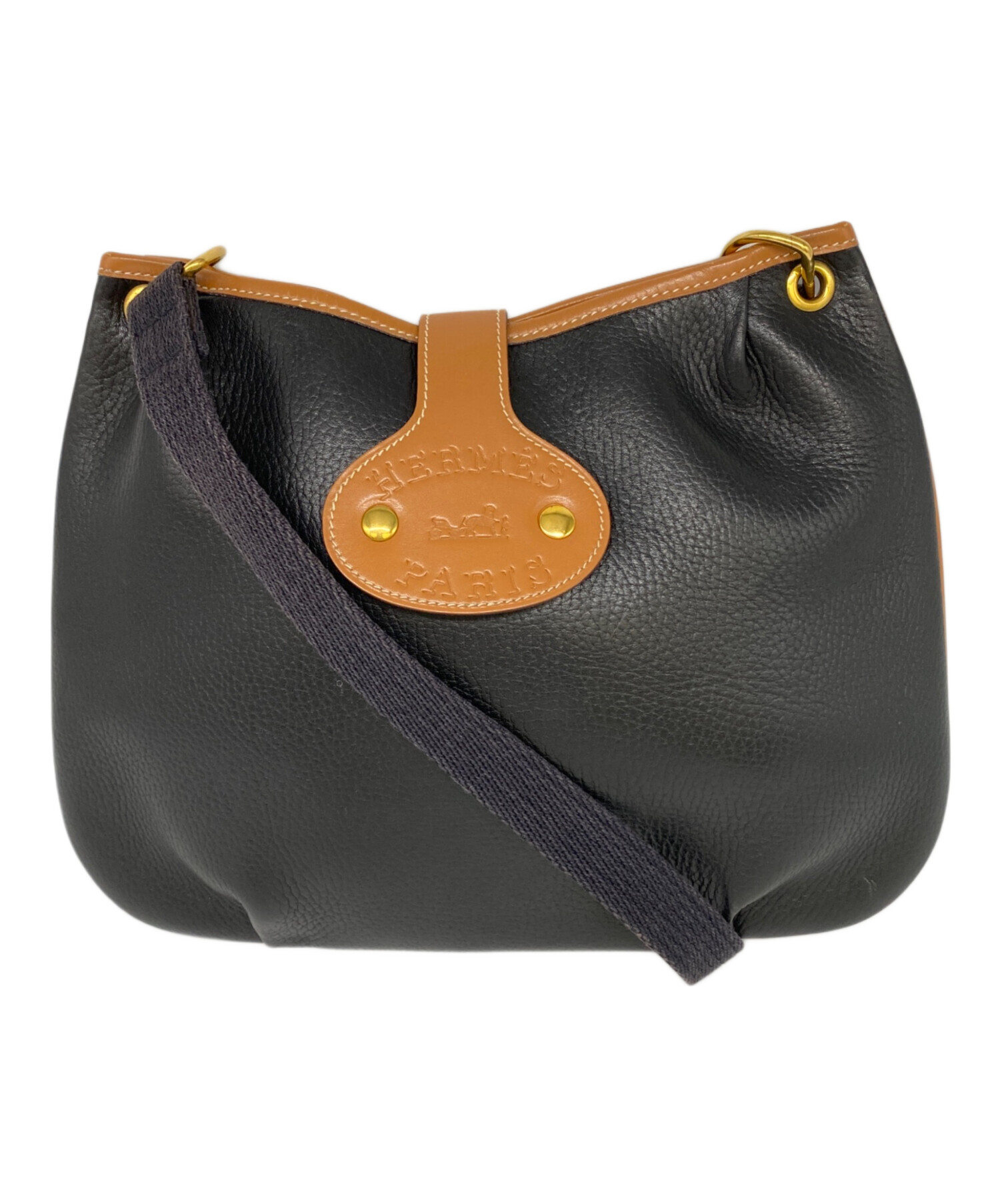 中古・古着通販】HERMES (エルメス) ショルダーバッグ ブラック 