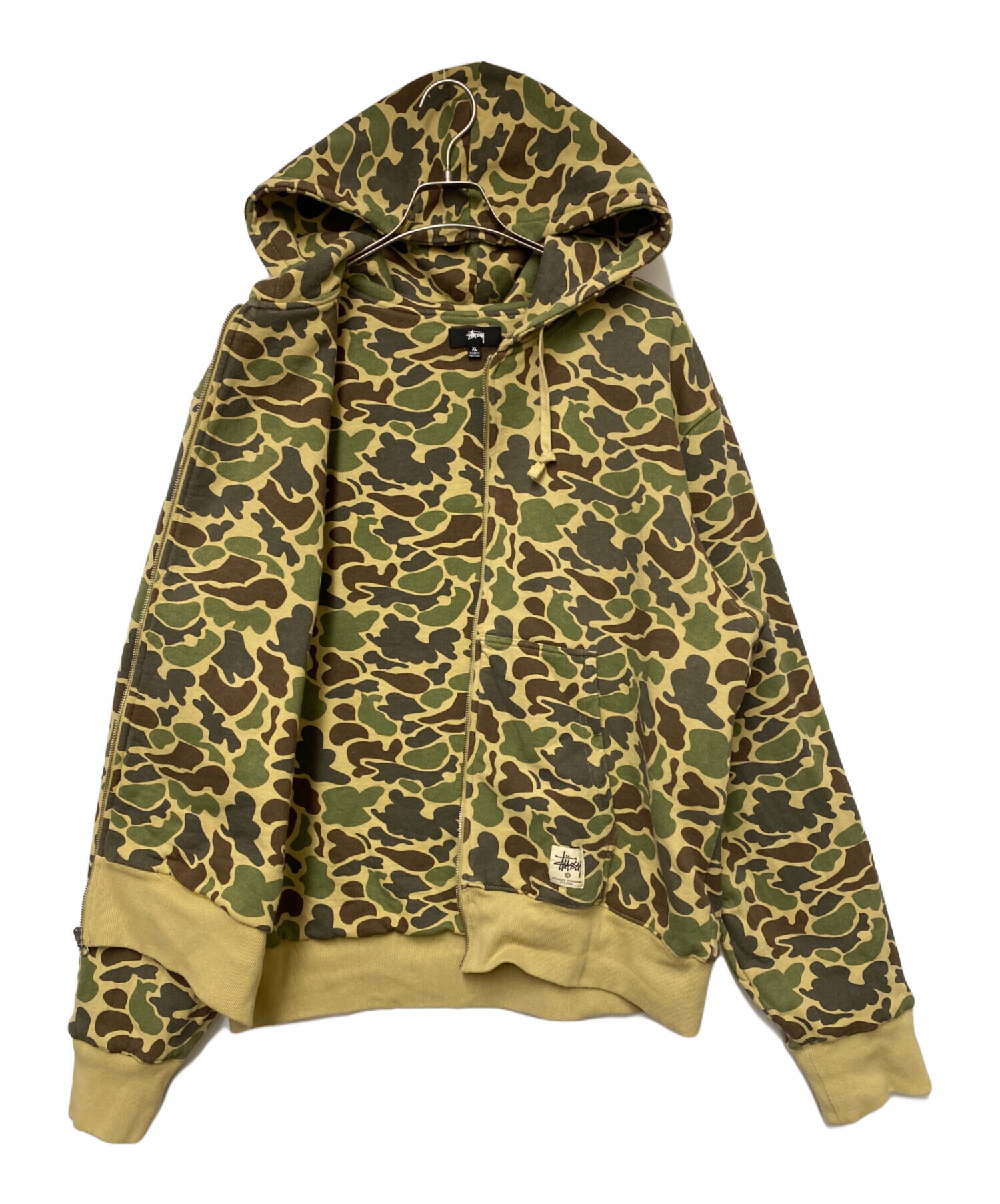 中古・古着通販】stussy (ステューシー) CAMO DOUBLE FACE ZIP HOODIE