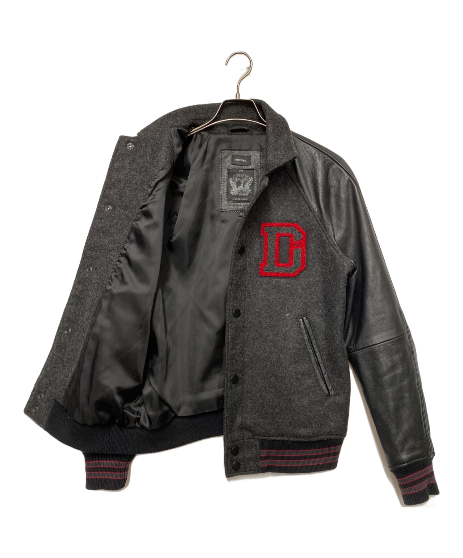 中古・古着通販】DIESEL (ディーゼル) 袖切替ブルゾン ブラック サイズ 