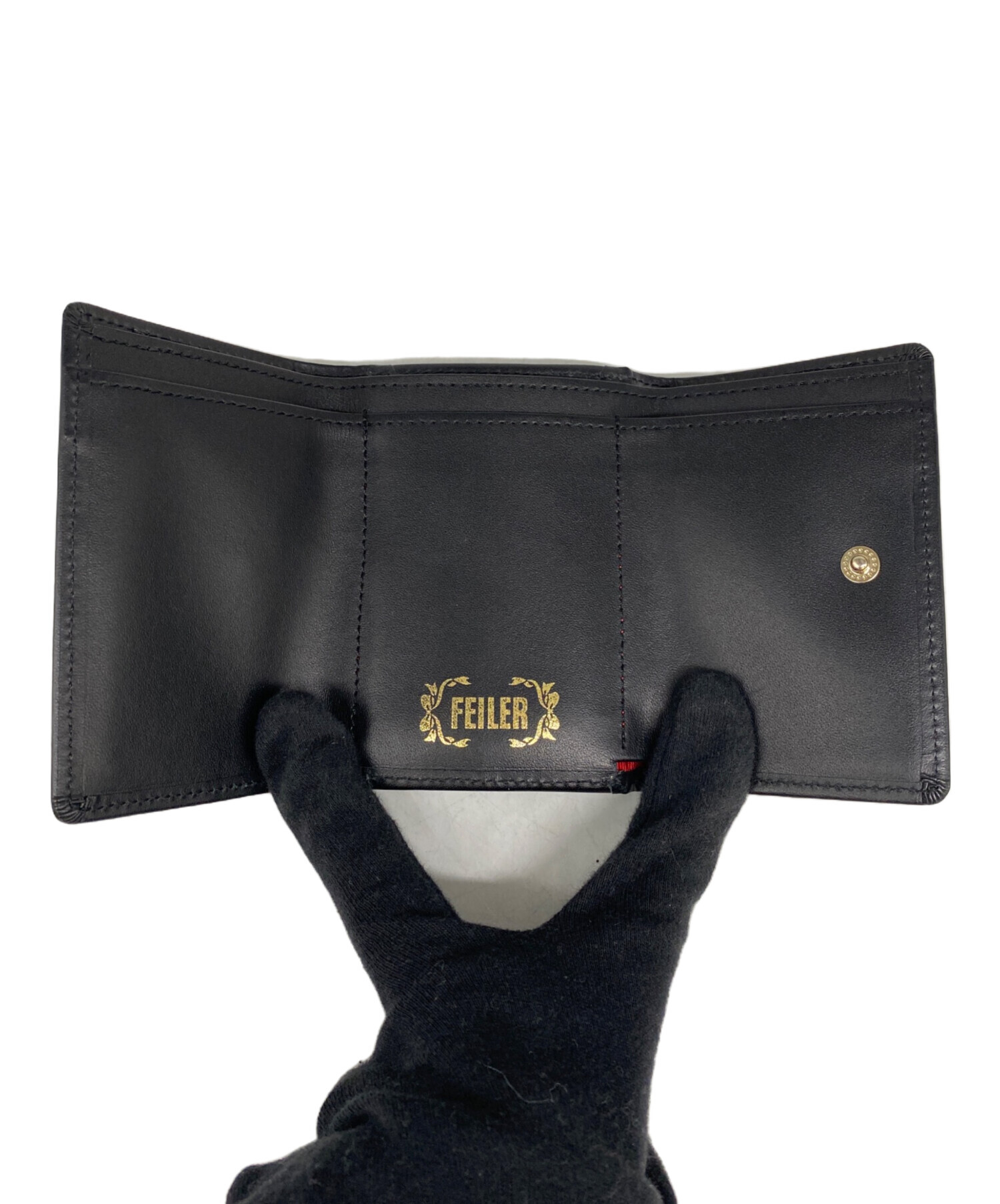 新品　FEILER フェイラー ブラック　ロゴ　ドレープ　ベスト　ジレ 中古・古着通販】FEILER (フェイラー) 2つ折り財布 ブラック｜ブランド