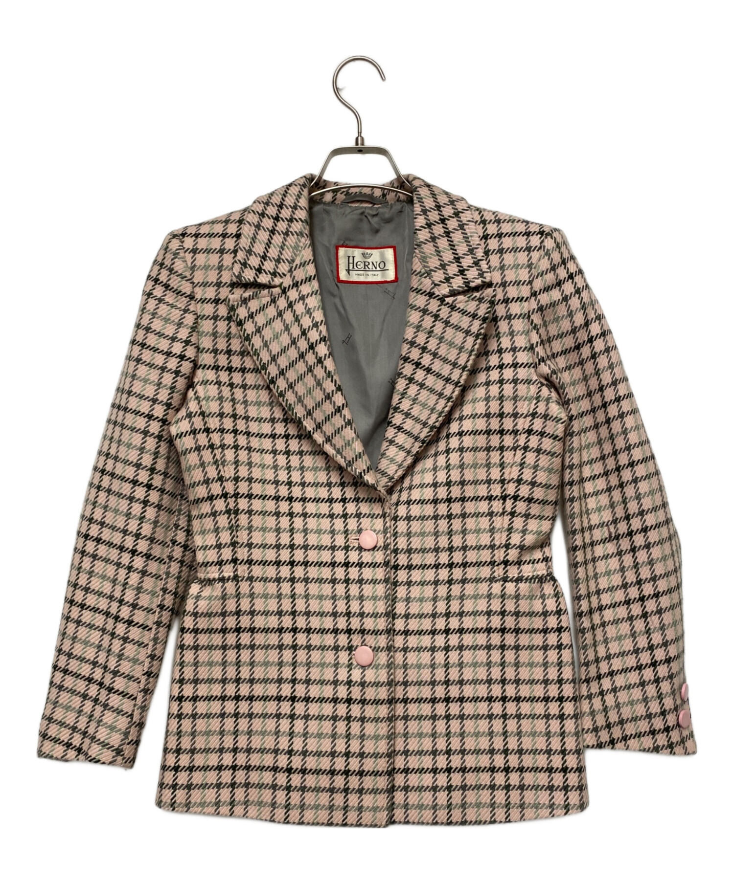 中古・古着通販】HERNO (ヘルノ) テーラードジャケット ピンク サイズ