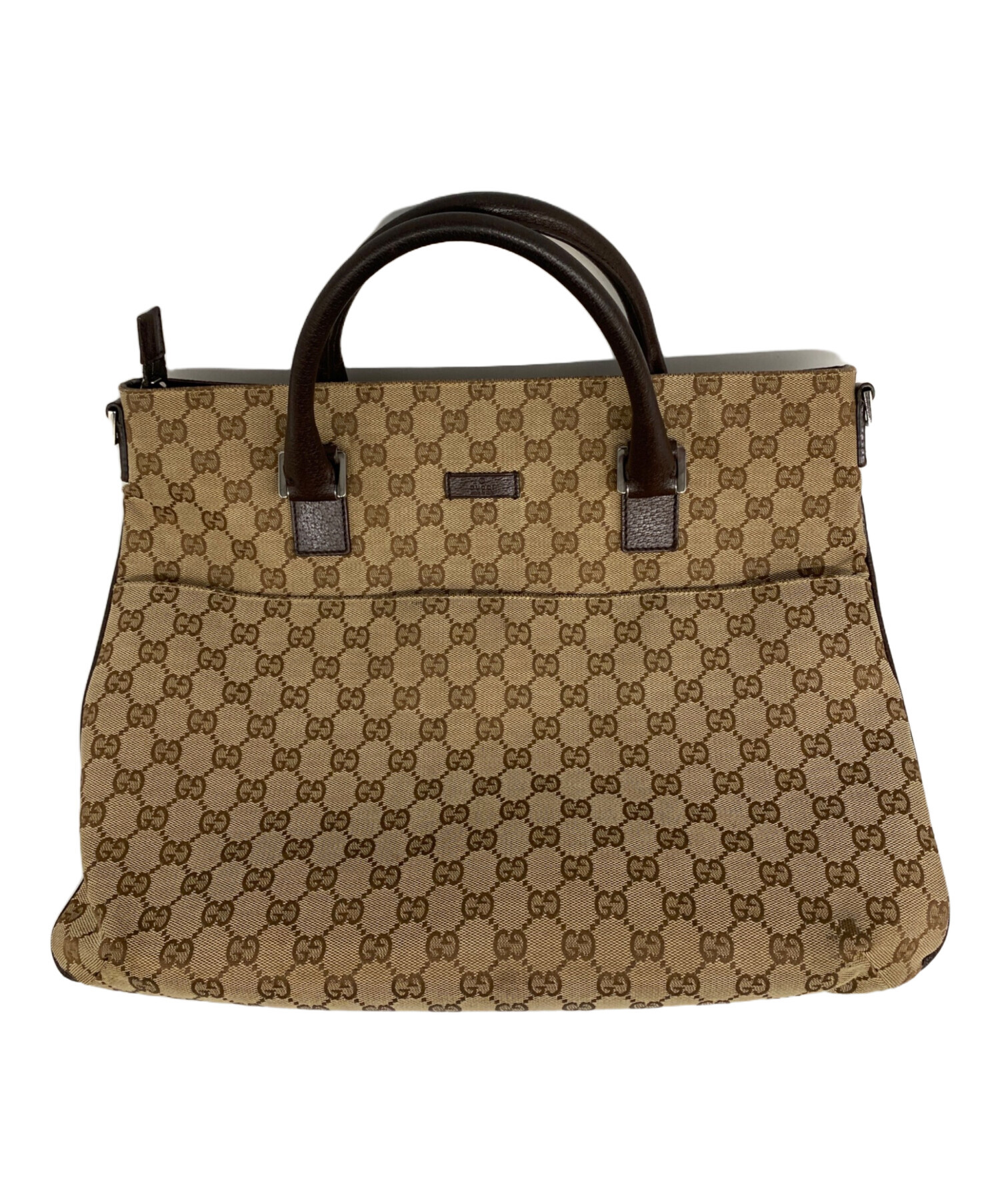 中古・古着通販】GUCCI (グッチ) ハンドバッグ ベージュ×ブラウン 