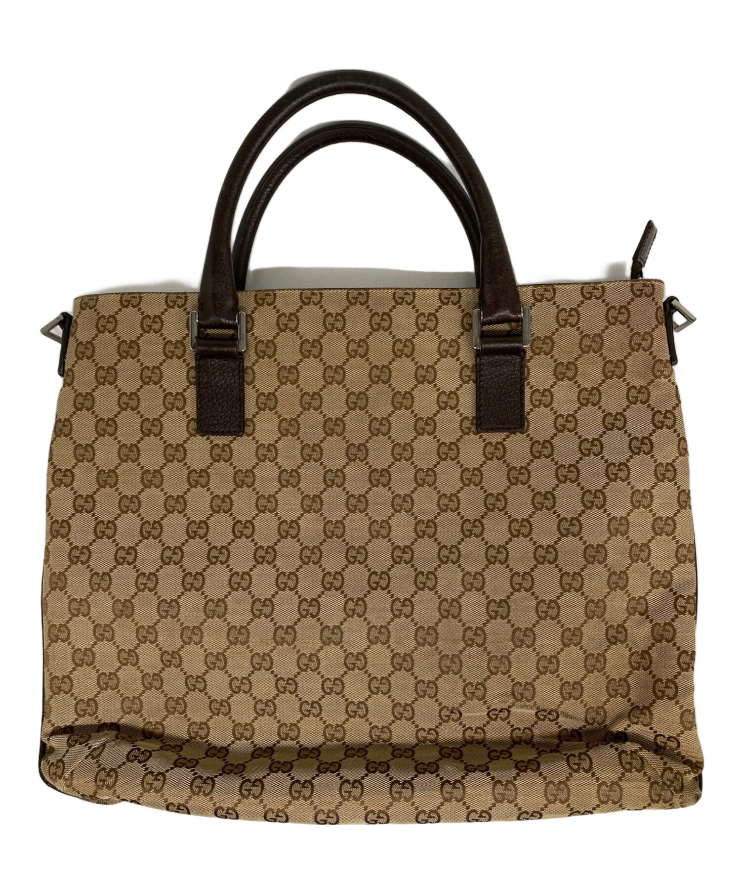 中古・古着通販】GUCCI (グッチ) ハンドバッグ ベージュ×ブラウン 