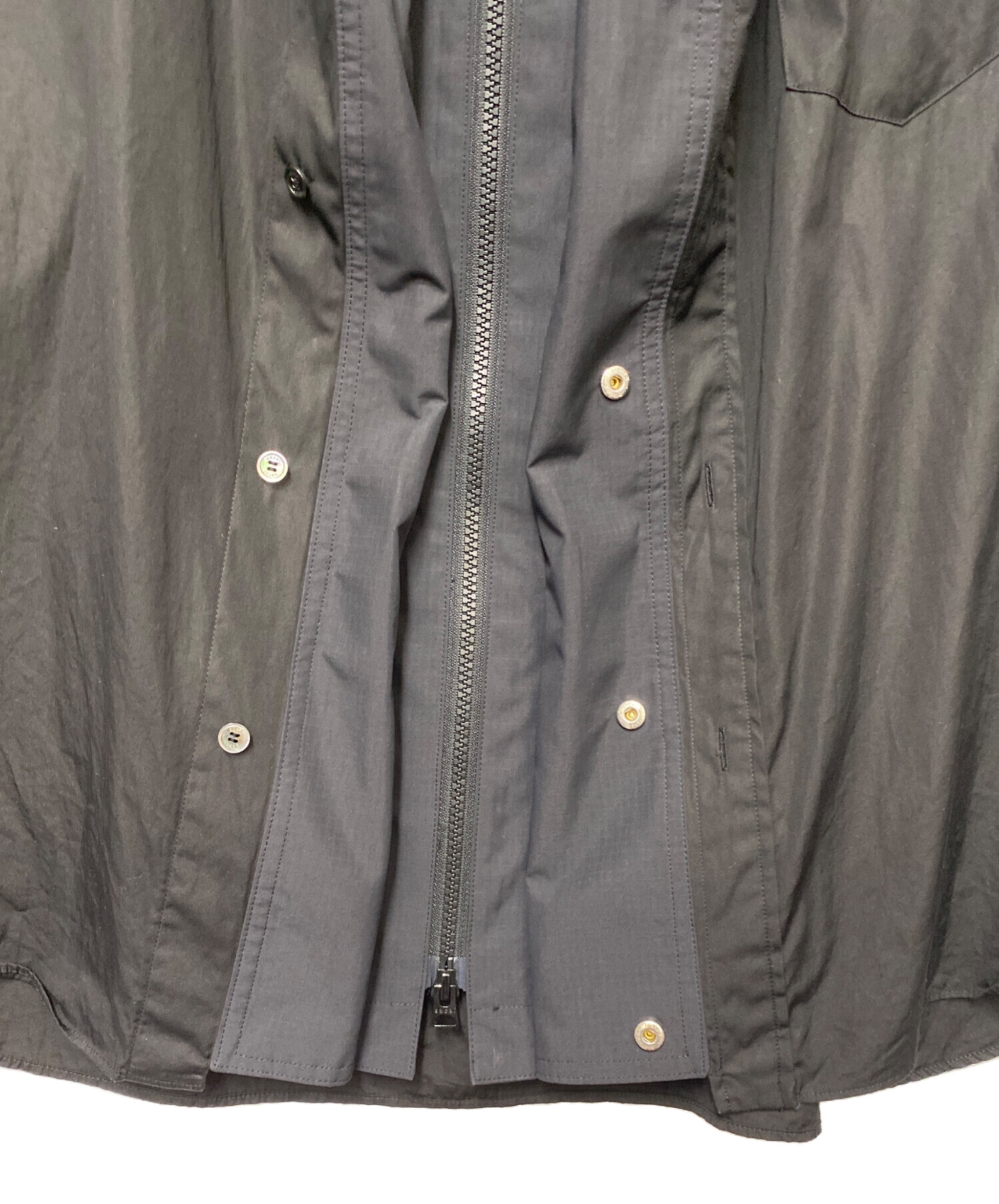 中古・古着通販】sacai (サカイ) Poplin Shirt ブラック サイズ:1