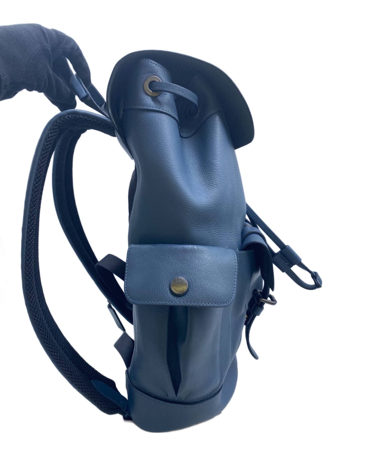 中古・古着通販】COACH (コーチ) ハドソン レザー バックパック ブルー