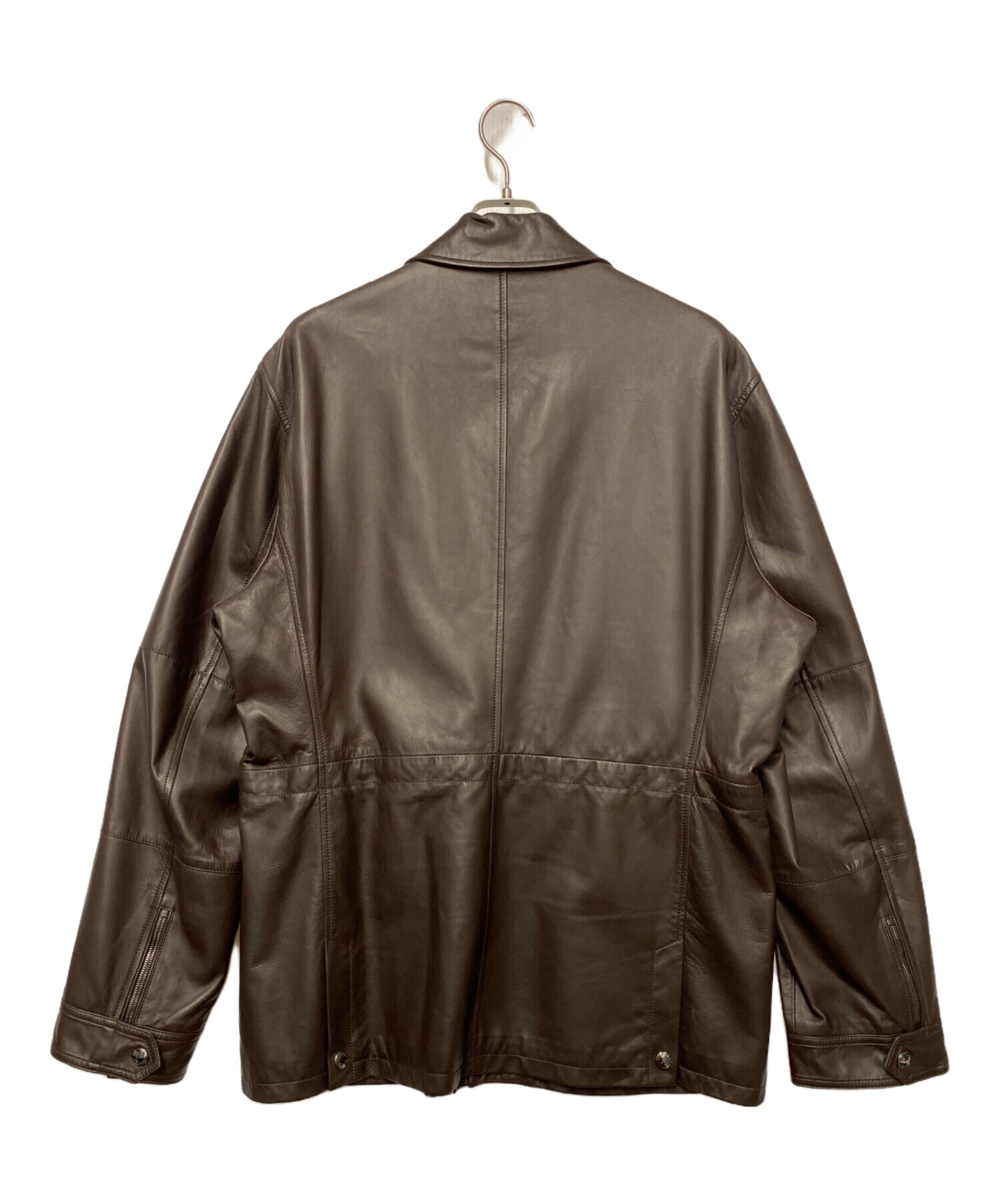CHAPS RALPH LAUREN ラルフローレン ブラウン茶色レザーコート Lauren ローレン Ralph Lauren ラルフローレン 緑タグ レザーショート