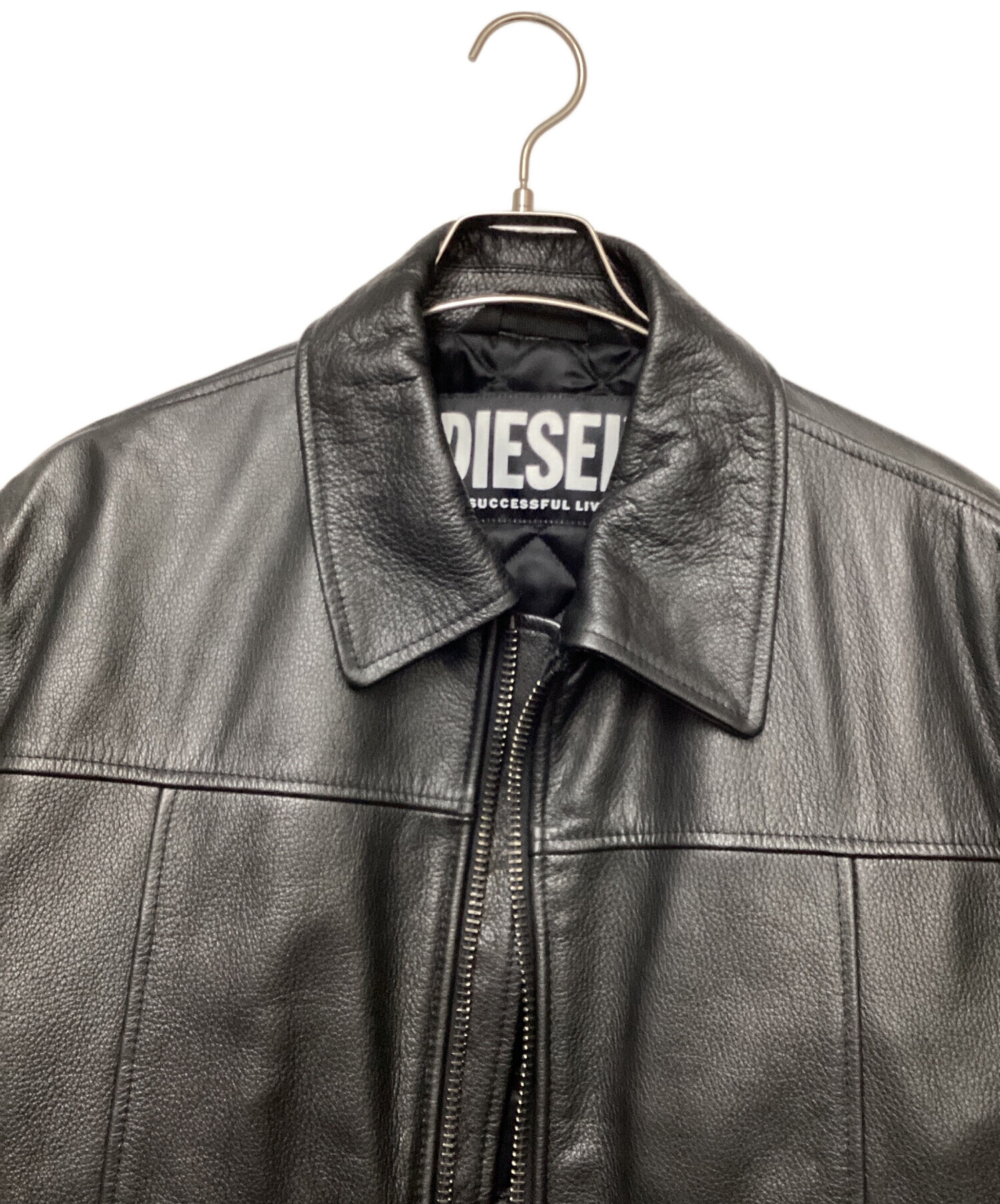 中古・古着通販】DIESEL (ディーゼル) レザージャケット ブラック