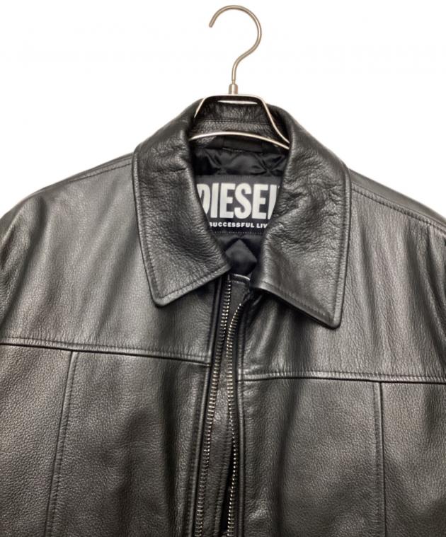 中古・古着通販】DIESEL (ディーゼル) レザージャケット ブラック