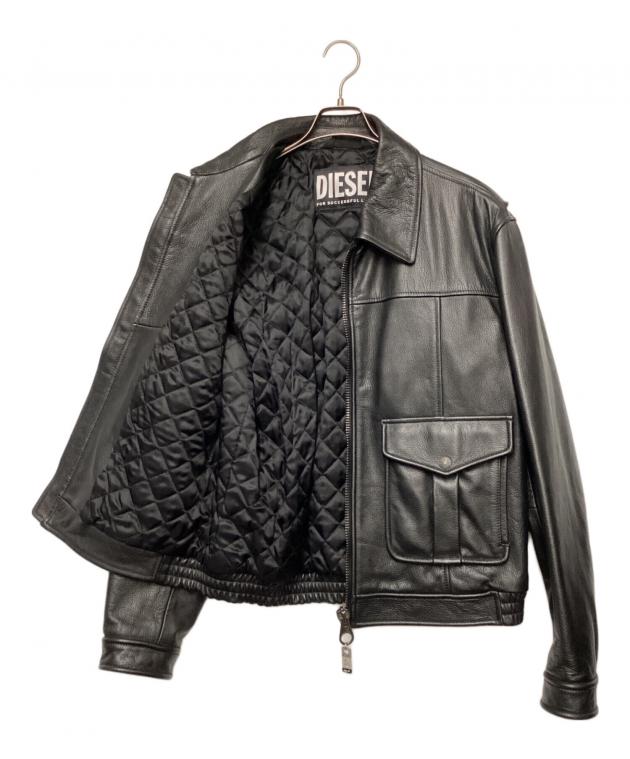 中古・古着通販】DIESEL (ディーゼル) レザージャケット ブラック