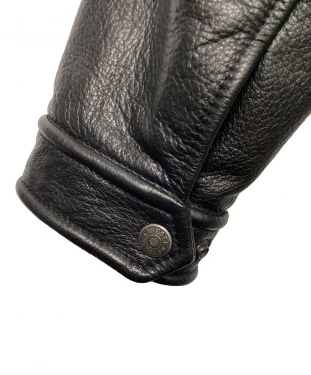 中古・古着通販】DIESEL (ディーゼル) レザージャケット ブラック