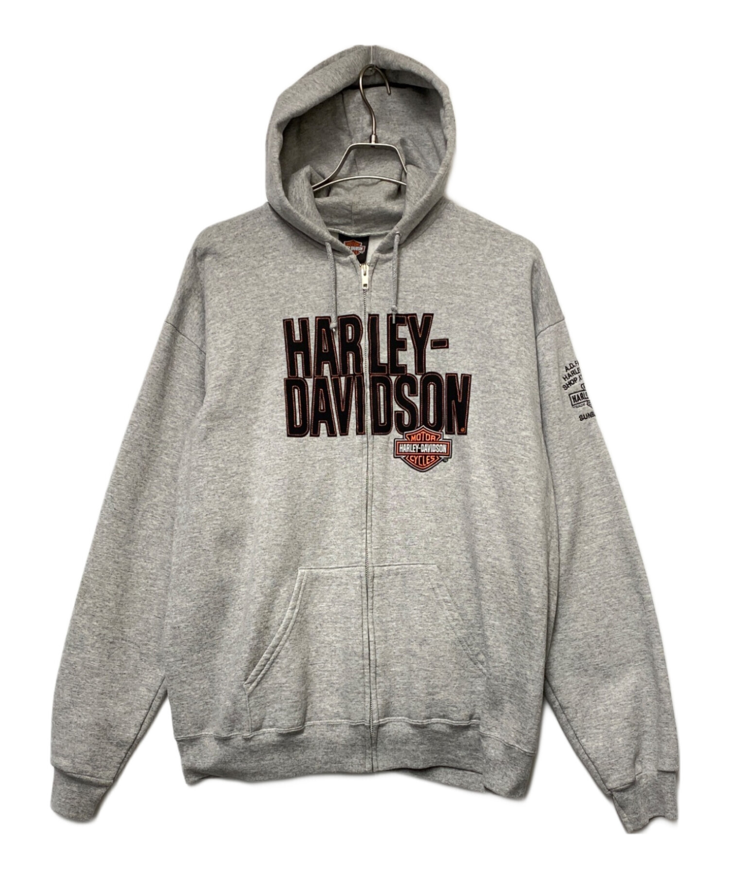 Harley-Davidson ジップパーカー XL グレー バックプリント 中古・古着通販】HARLEY-DAVIDSON (ハーレーダビッドソン) 刺繍ジップ