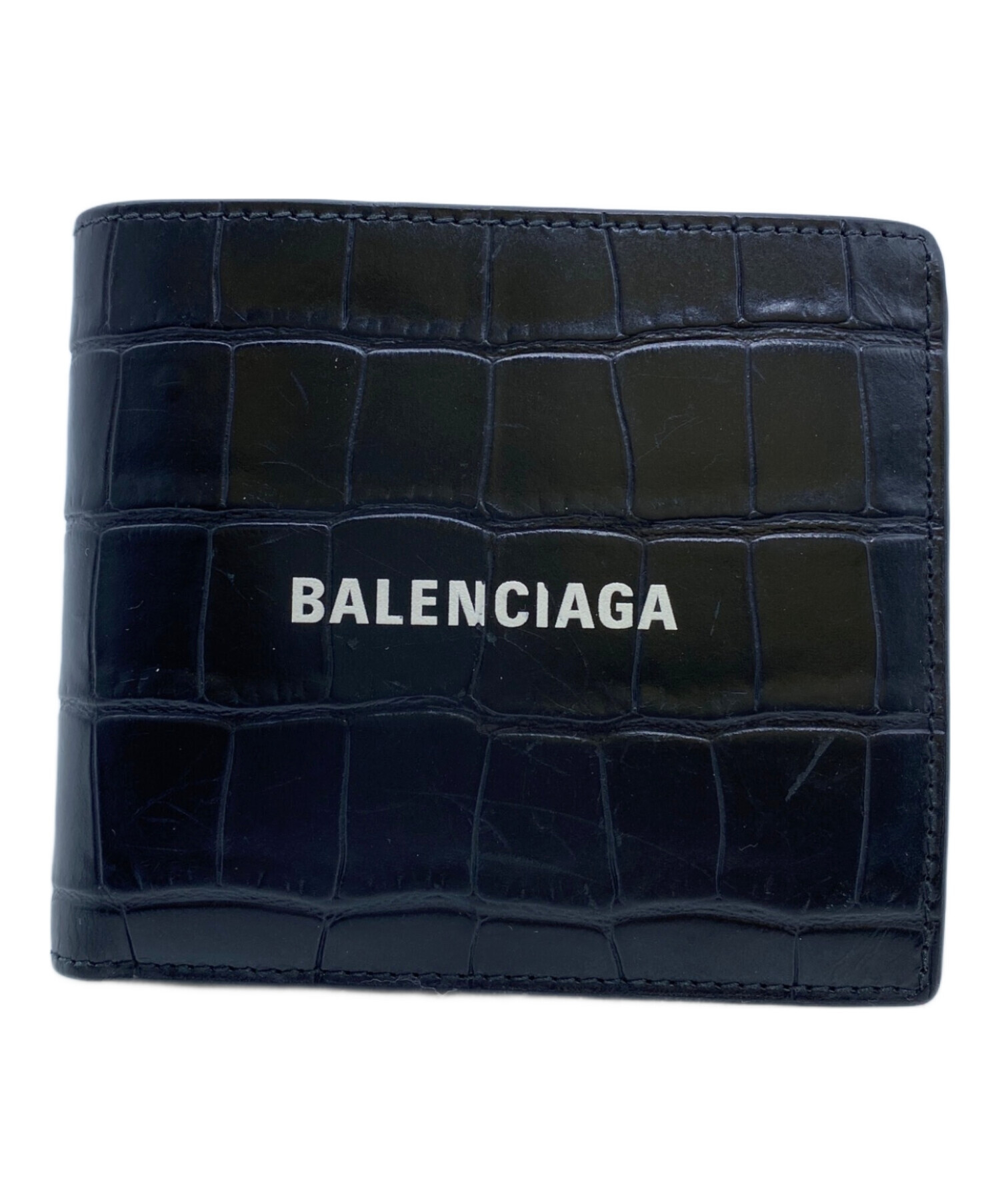 中古・古着通販】BALENCIAGA (バレンシアガ) 2つ折り財布 ブラック