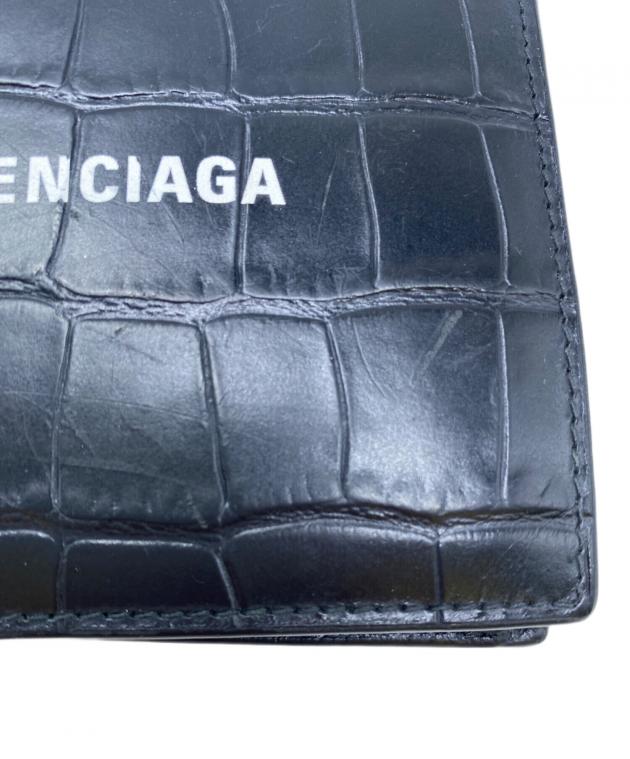 中古・古着通販】BALENCIAGA (バレンシアガ) 2つ折り財布 ブラック