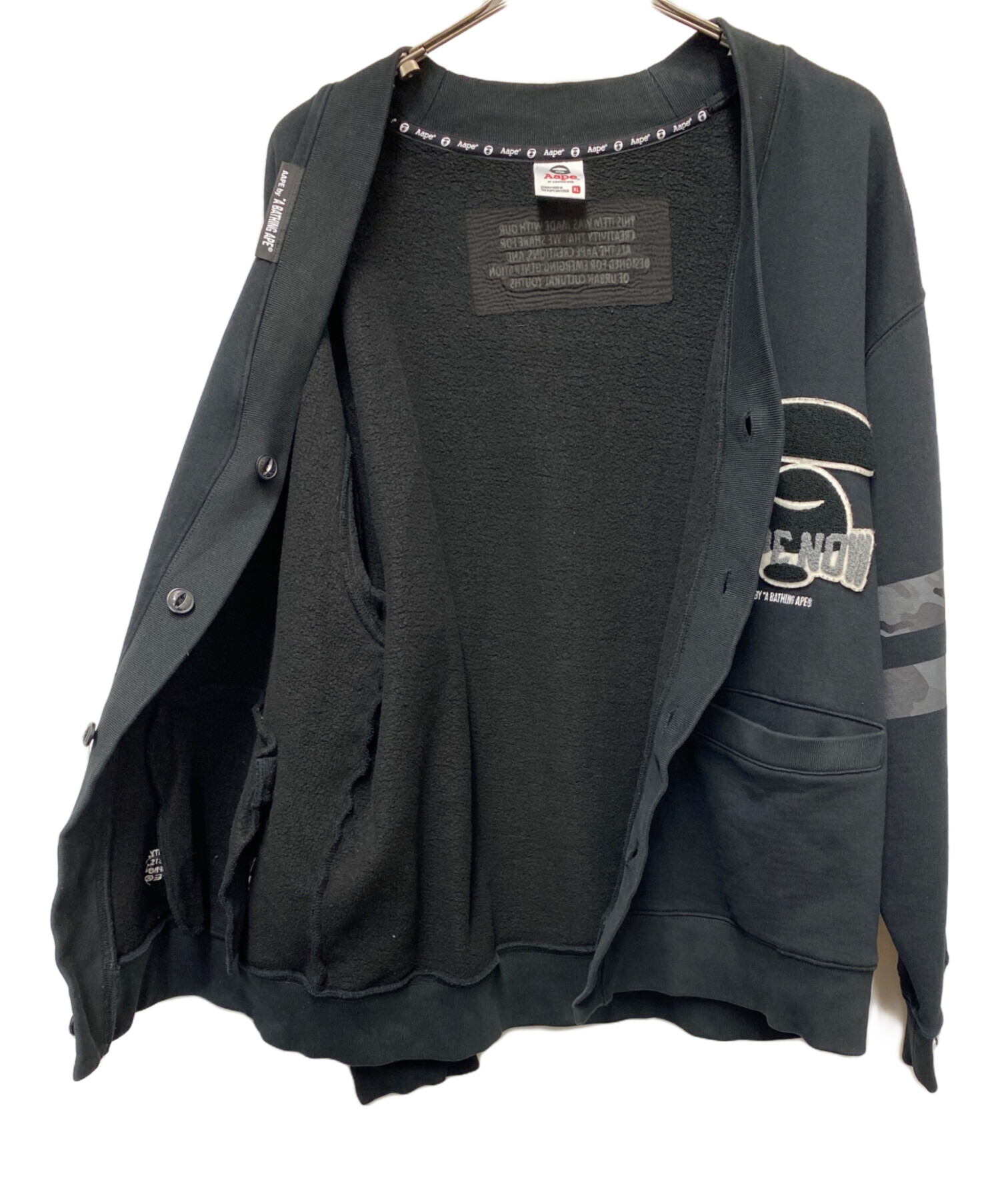 美品　エイプA BATHING APE シャーク カーディガン タイガー 黒 中古・古着通販】A BATHING APE (アベイシングエイプ) 厚手