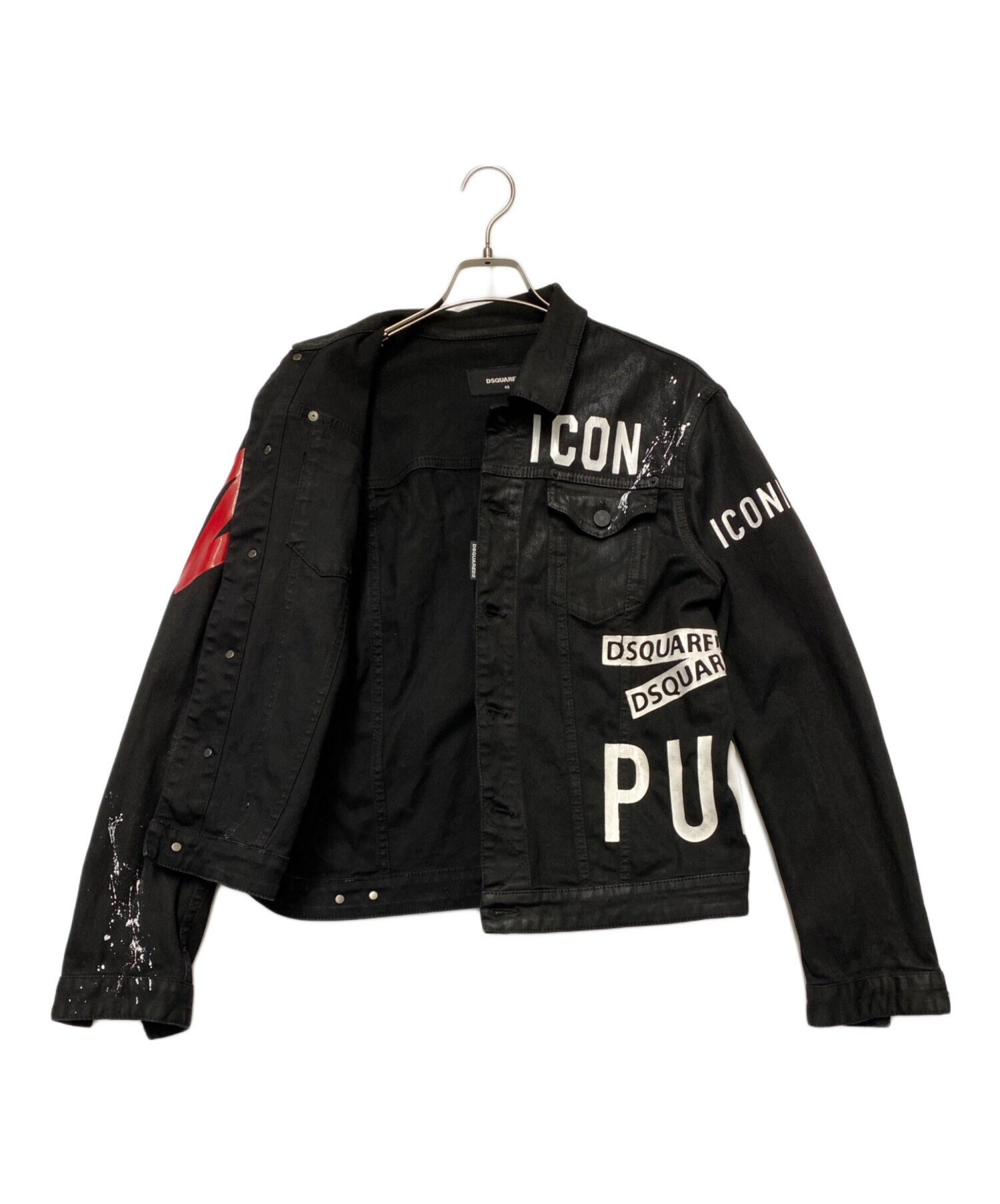 DSQUARED2 ブラックデニムジャケット 中古・古着通販】DSQUARED2 (ディースクエアード) DSQUARED2 デニム