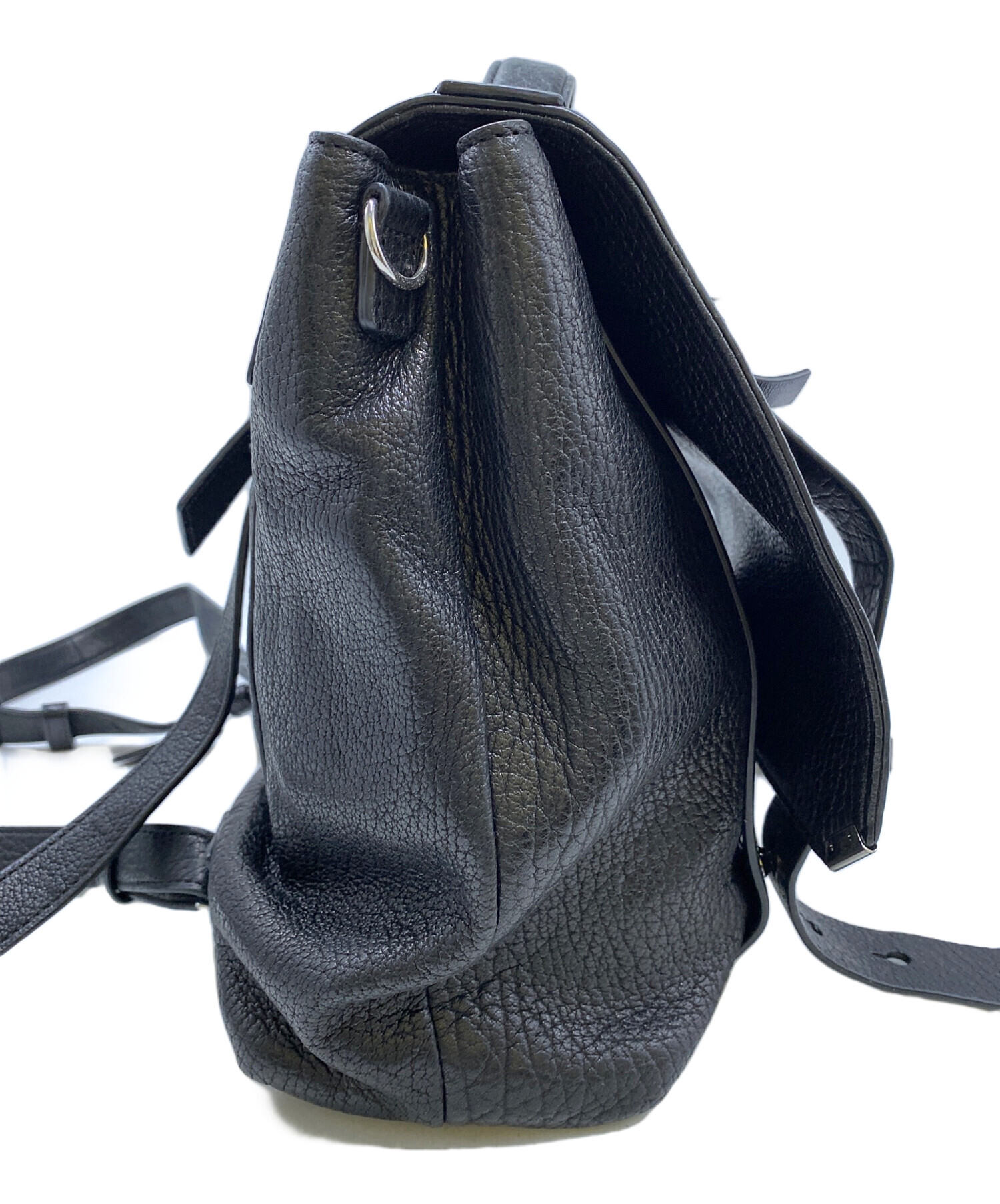良品 All Saints オールセインツ FLEUR DE LIS CROSSBODY チェーンショルダーバッグ ブラック  レディース 古着 中古 USED 中古・古着通販】ALL SAINTS (オールセインツ) ラムレザーショルダー