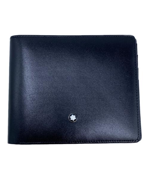 MONTBLANC 青レザー 二つ折り財布(入れ無し) 中古・古着通販】MONTBLANC (モンブラン) 2つ折り財布 ブラック