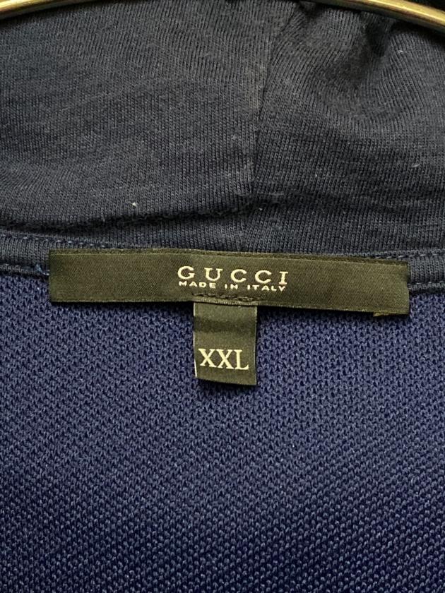 中古・古着通販】GUCCI (グッチ) ジップパーカー ネイビー×レッド