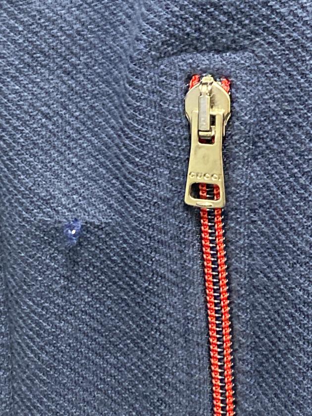 中古・古着通販】GUCCI (グッチ) ジップパーカー ネイビー×レッド