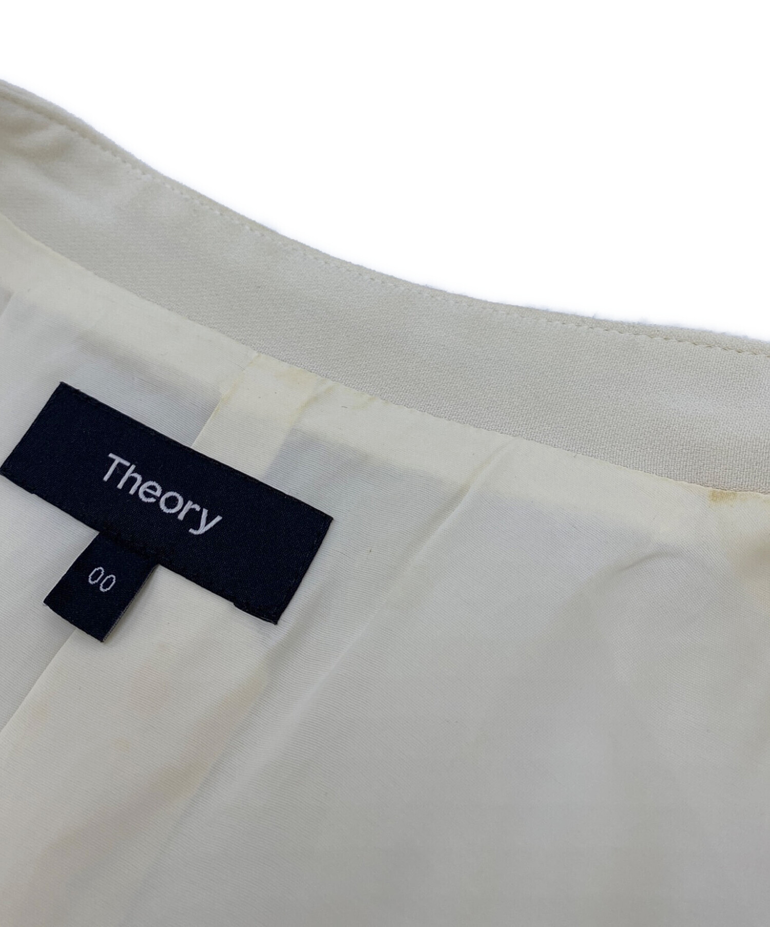 中古・古着通販】theory (セオリー) ノーカラージャケット ホワイト