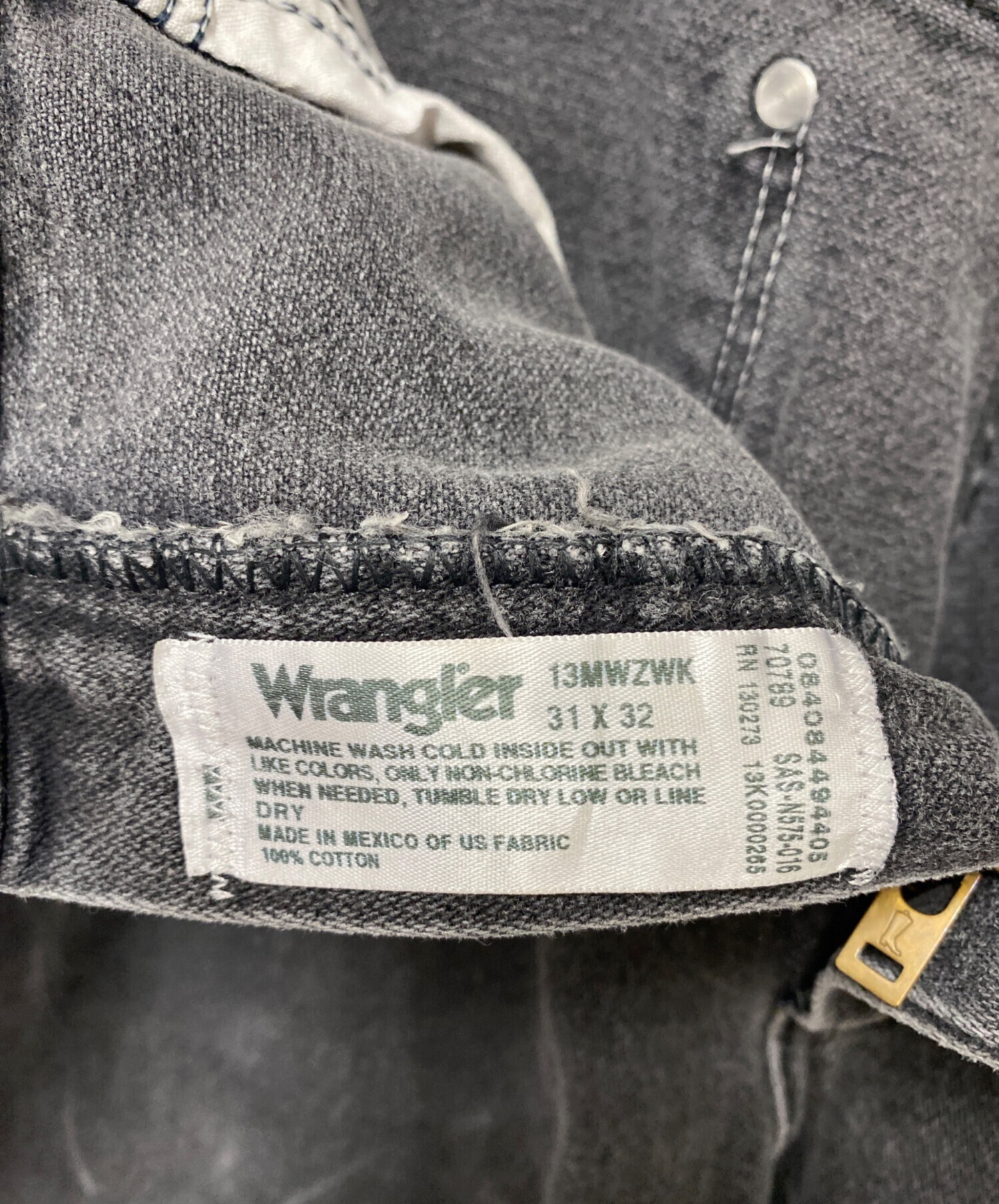 中古・古着通販】Wrangler (ラングラー) デニムパンツ ブラック サイズ 