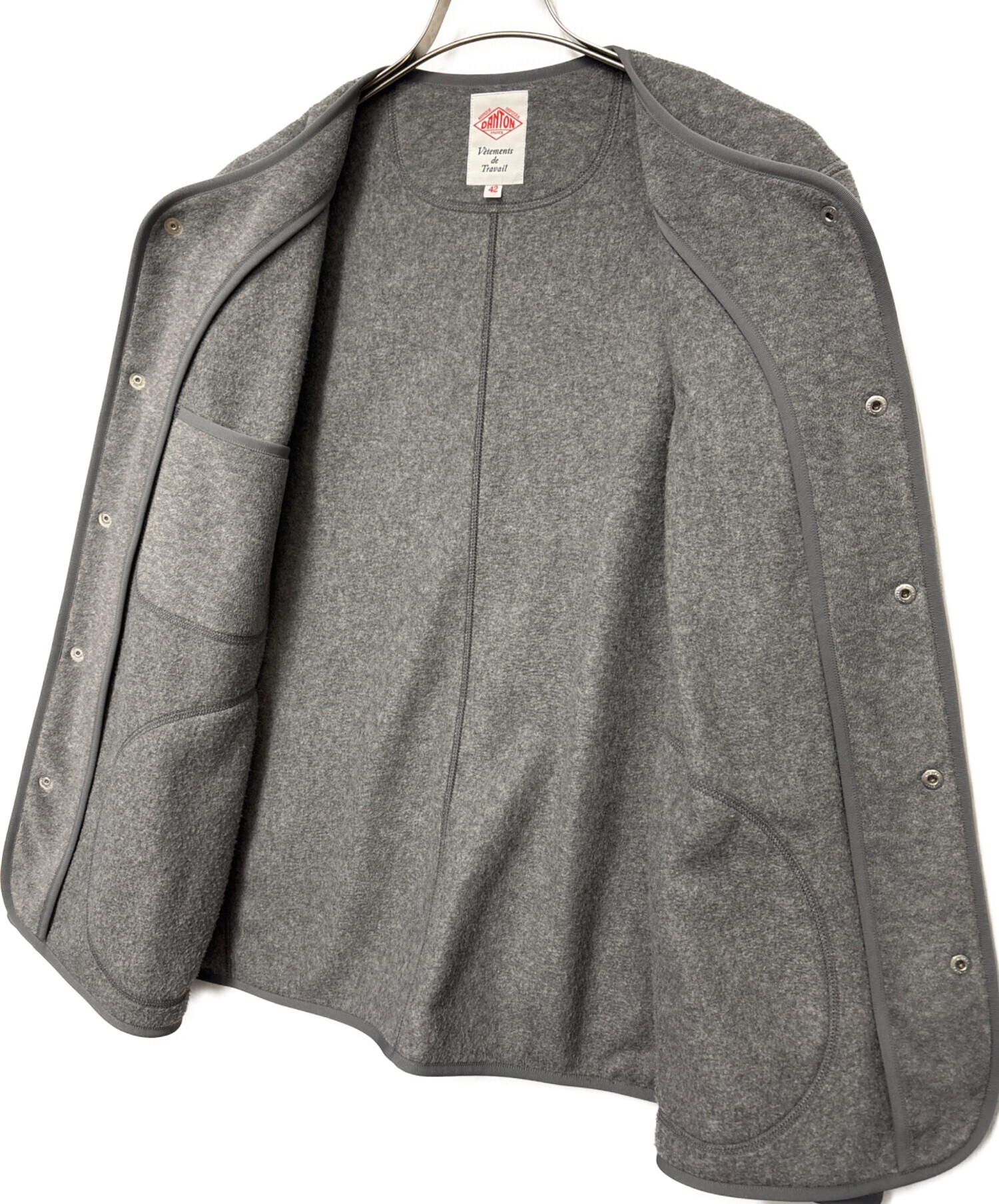 DANTON グレー ニットカーディガン 新品未使用Mサイズ 中古・古着通販】DANTON (ダントン) フリースカーディガン グレー