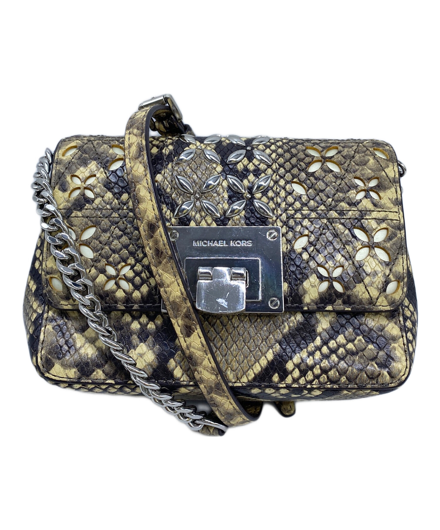 【希少】MICHAEL KORS　マイケルコース　 パイソン柄 バッグ　チェーン 中古・古着通販】MICHAEL KORS (マイケルコース) チェーンショルダー