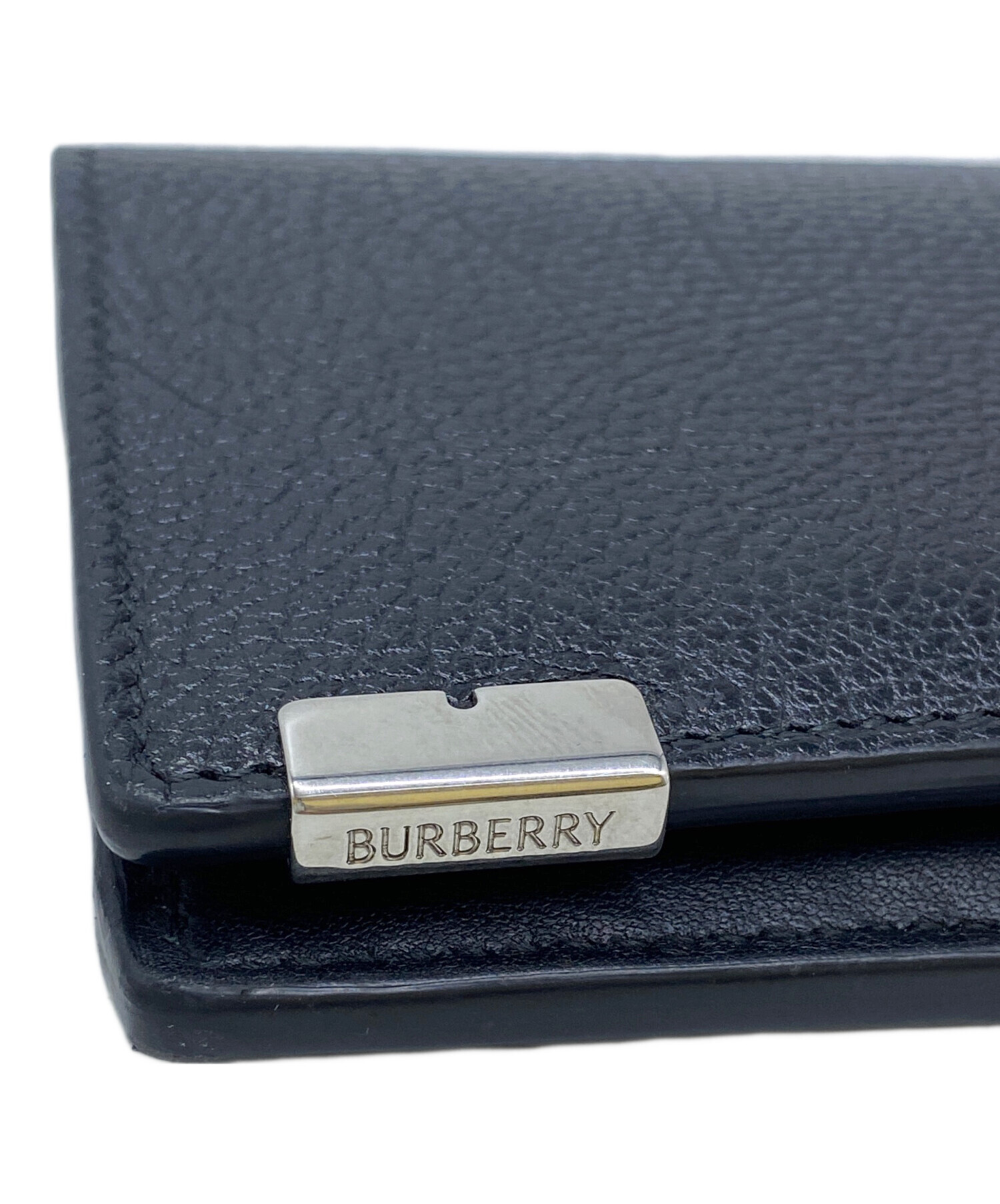 中古・古着通販】BURBERRY (バーバリー) 2つ折り長財布 ブラック