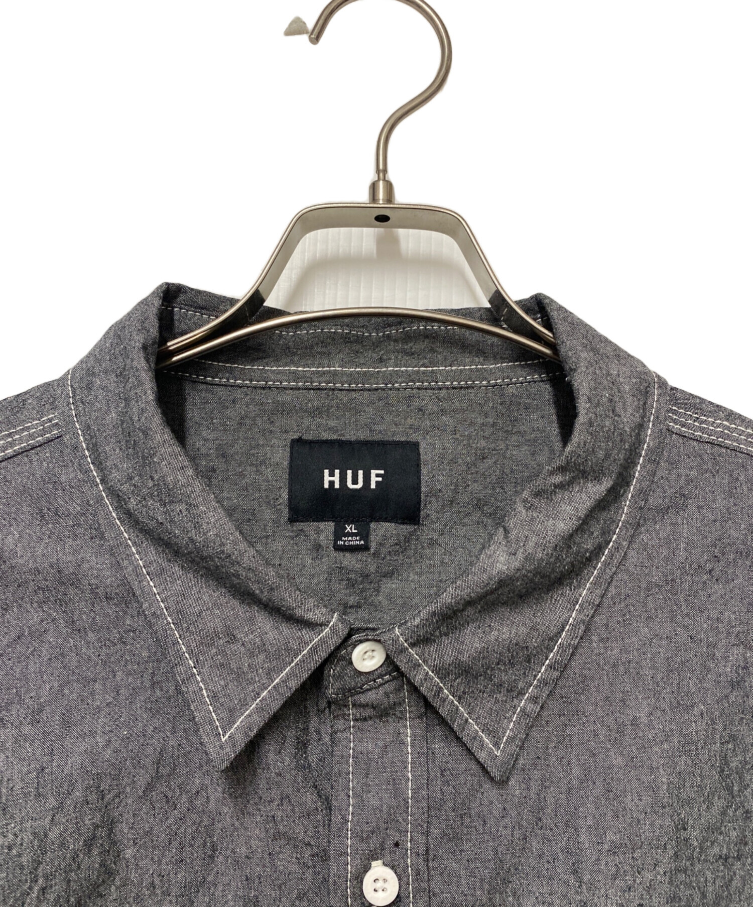 中古・古着通販】HUF (ハフ) HUF 長袖シャツ グレー サイズ:XL