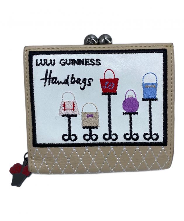 中古・古着通販】LULU GUINNESS (ルルギネス) 2つ折り財布 ベージュ